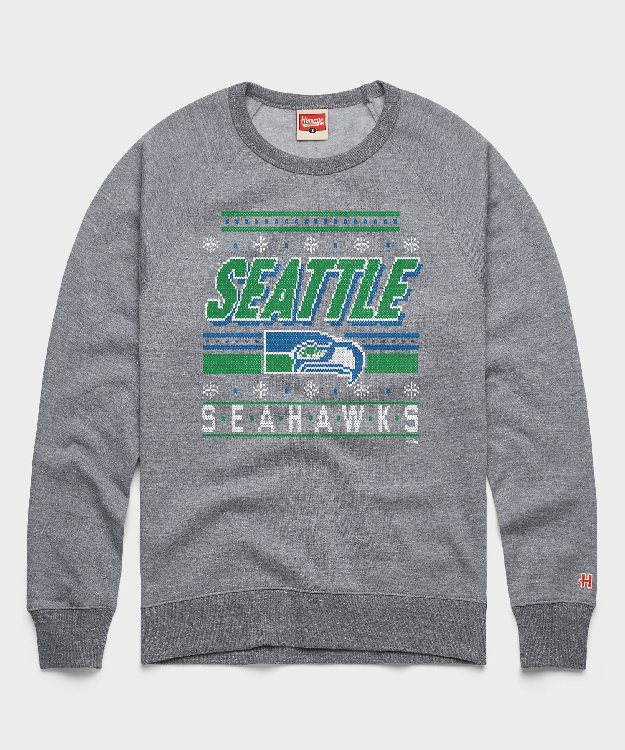 Seattle Seahawks Holiday Crewneck Grey