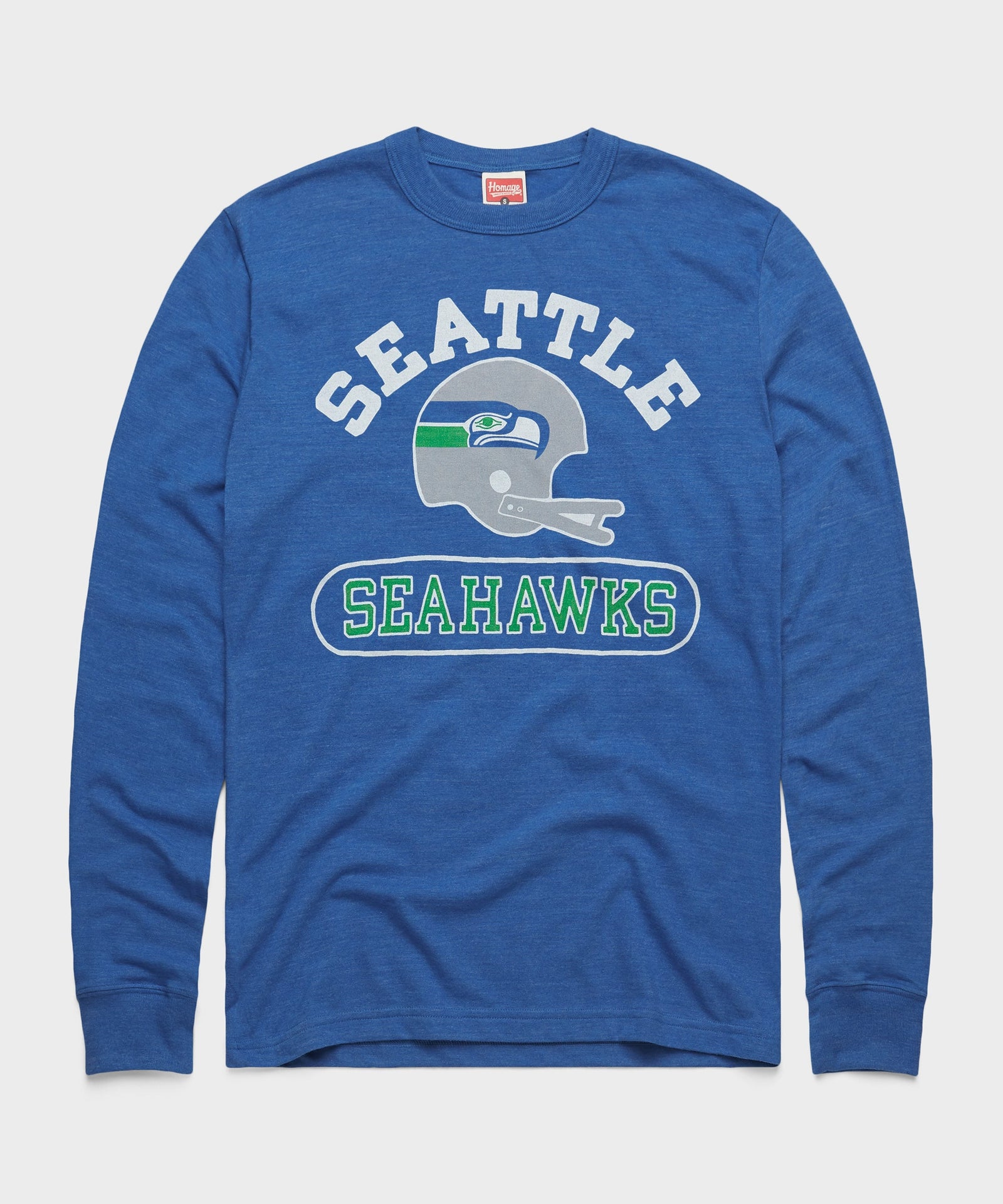 Seattle Seahawks Throwback Helmet Long Sleeve Tee
