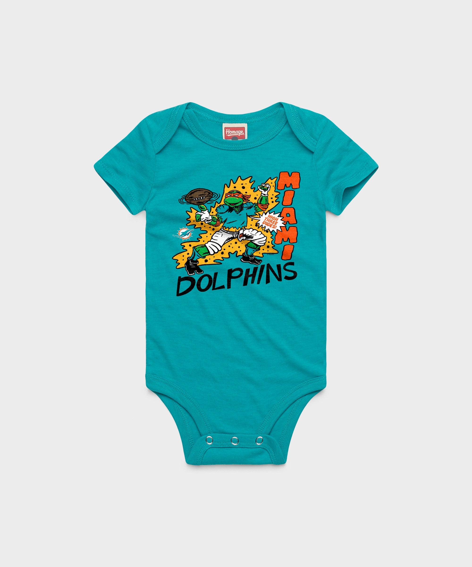 TMNT Michelangelo x Miami Dolphins Baby One Piece