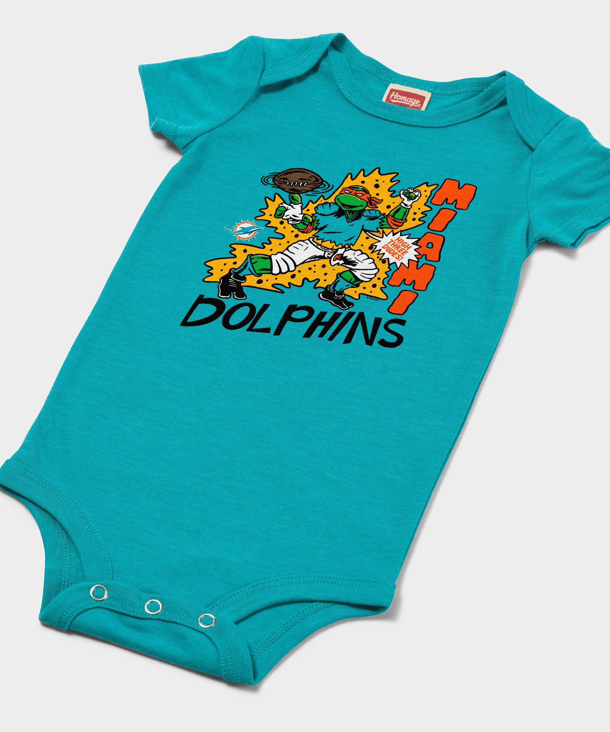 TMNT Michelangelo x Miami Dolphins Baby One Piece
