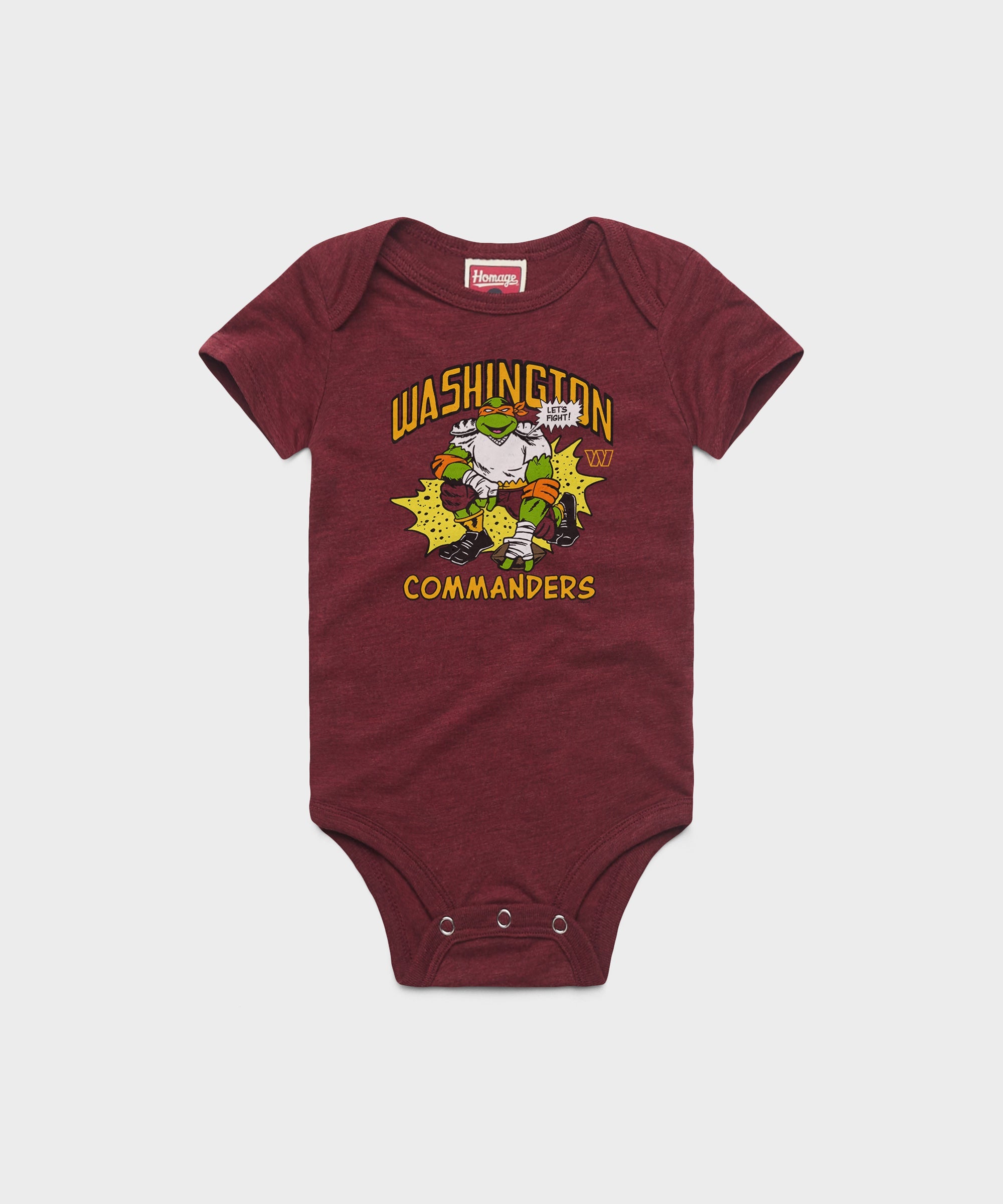 TMNT Michelangelo x Washington Commanders Baby One Piece Wine