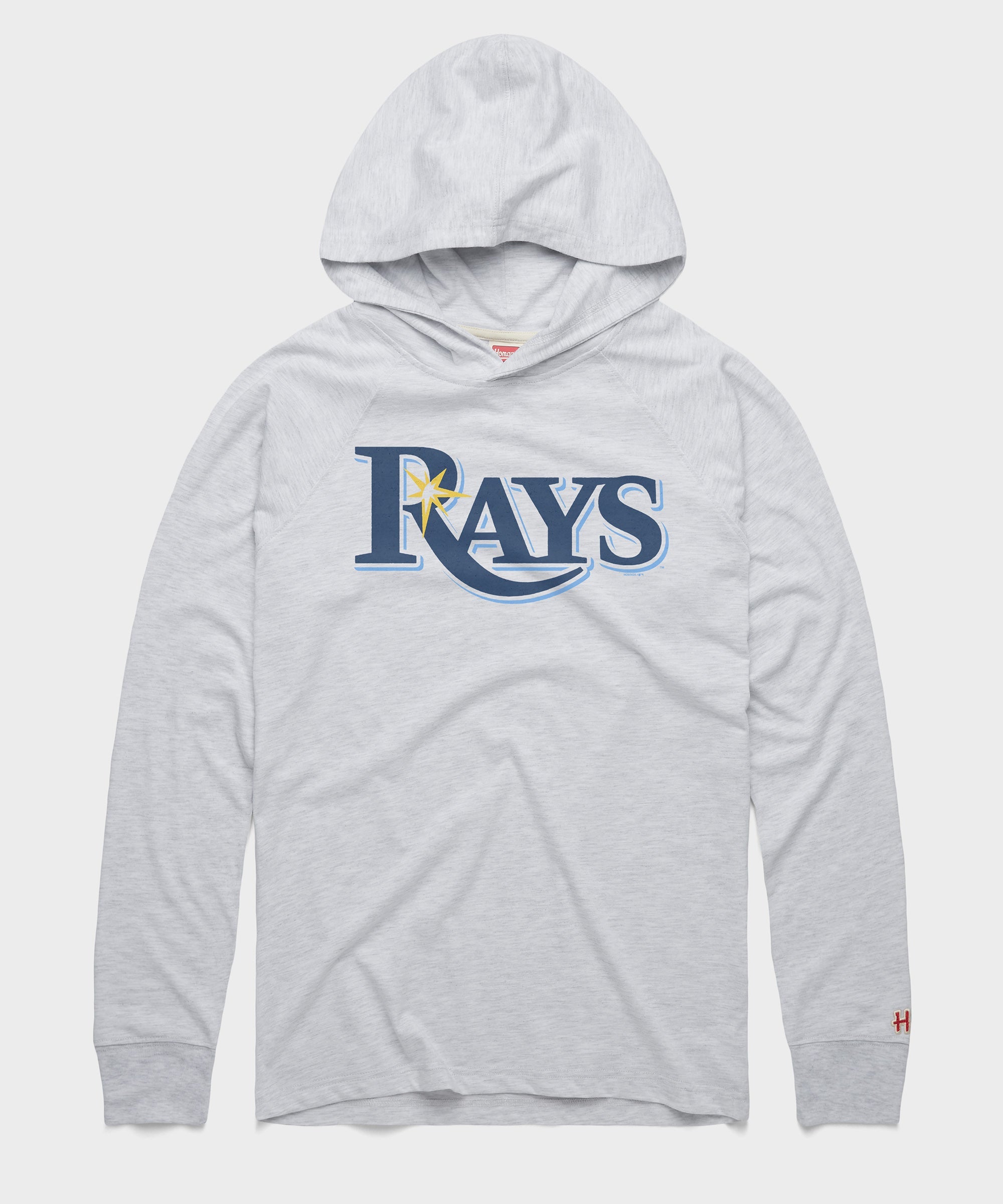 Tampa Bay Rays Jersey Logo '19 Lightweight Hoodie Ash