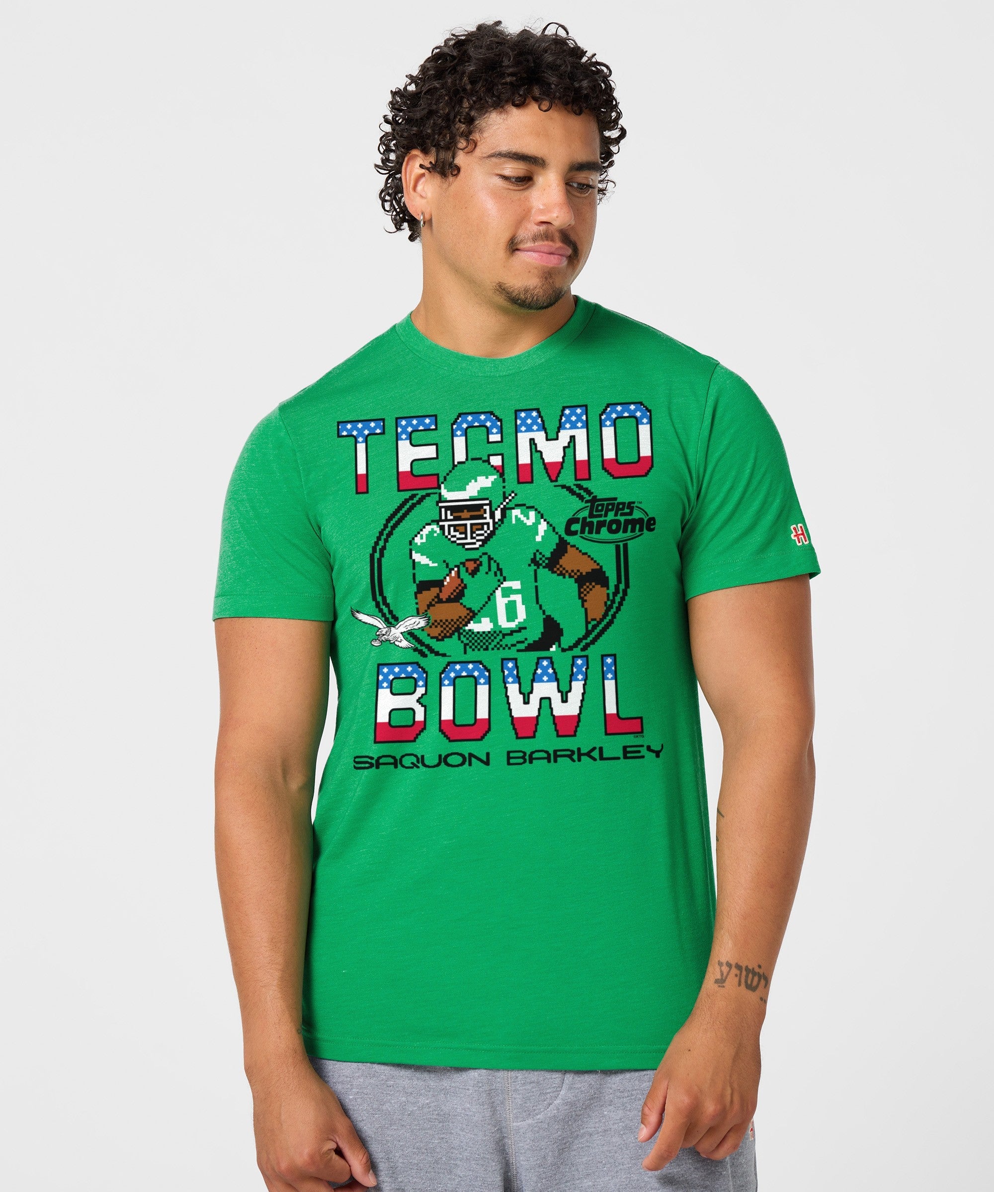 Tecmo Bowl x Topps Chrome Eagles Saquon Barkley::Green
