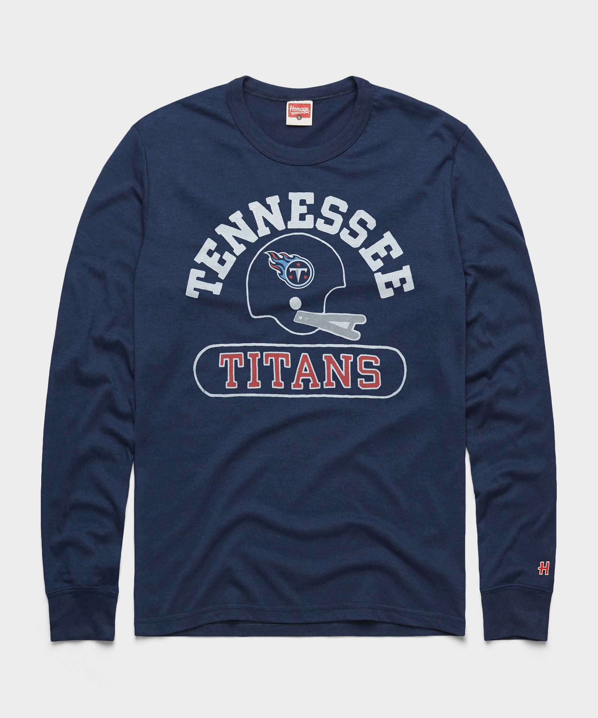 Tennessee Titans Throwback Helmet Long Sleeve Tee