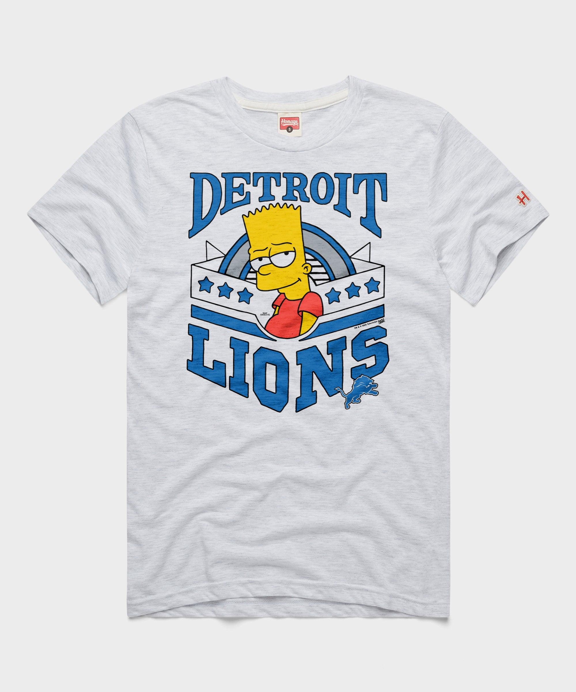 Detroit Rapper Simpson The Simpsons Bart x Detroit Lions | Retro NFL Simpsons T-Shirt – HOMAGE