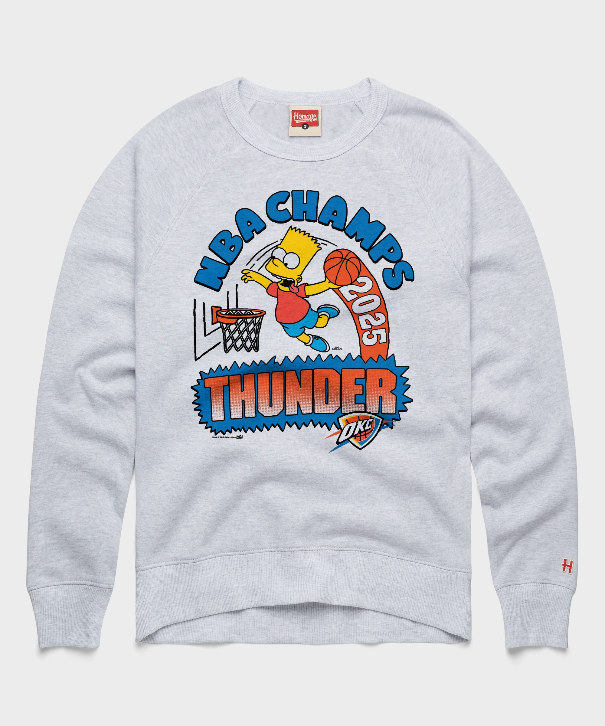 The Simpsons Bart X Thunder 2025 Nba Champs Crewneck