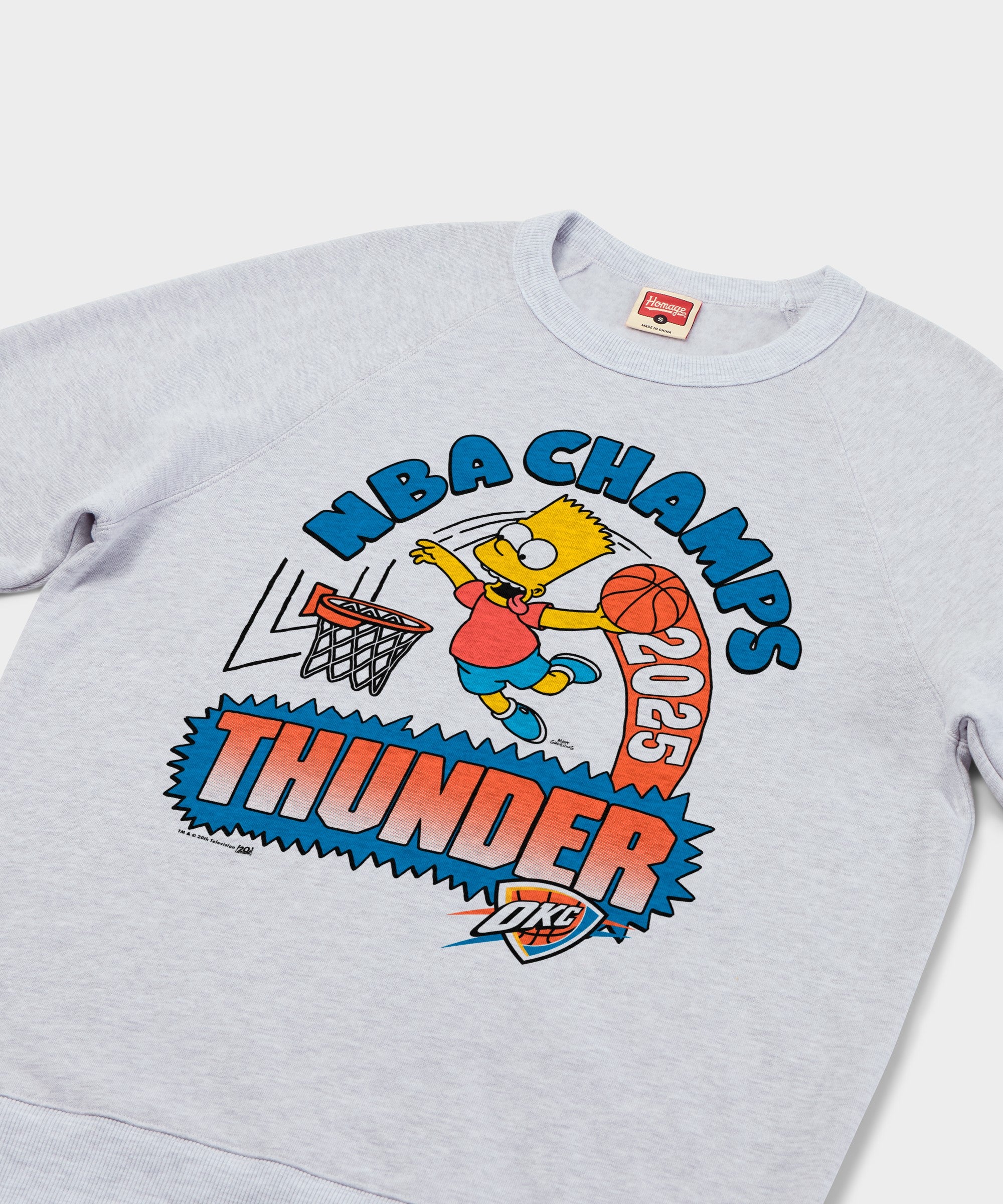 The Simpsons Bart X Thunder 2025 Nba Champs Crewneck