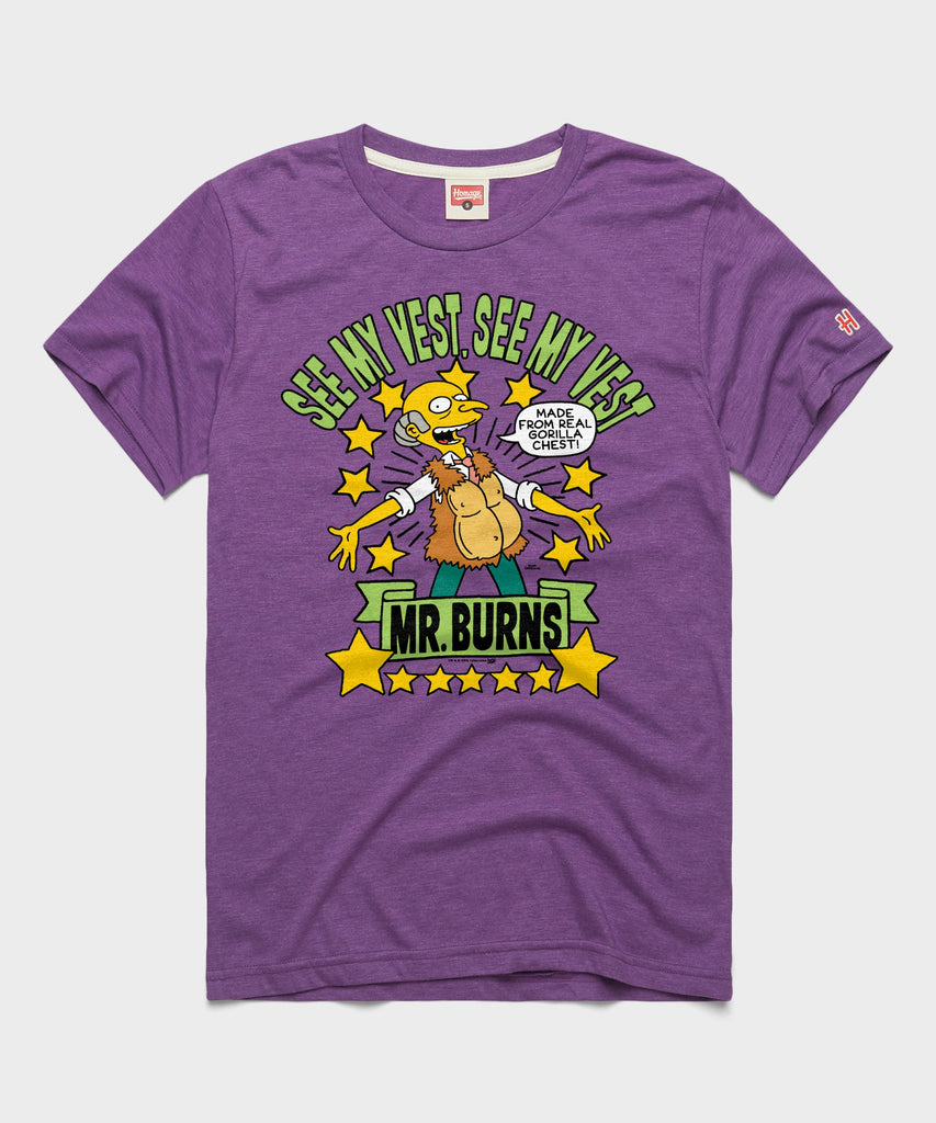 The Simpsons Mr. Burns See My Vest | Retro Simpsons T-Shirt – HOMAGE