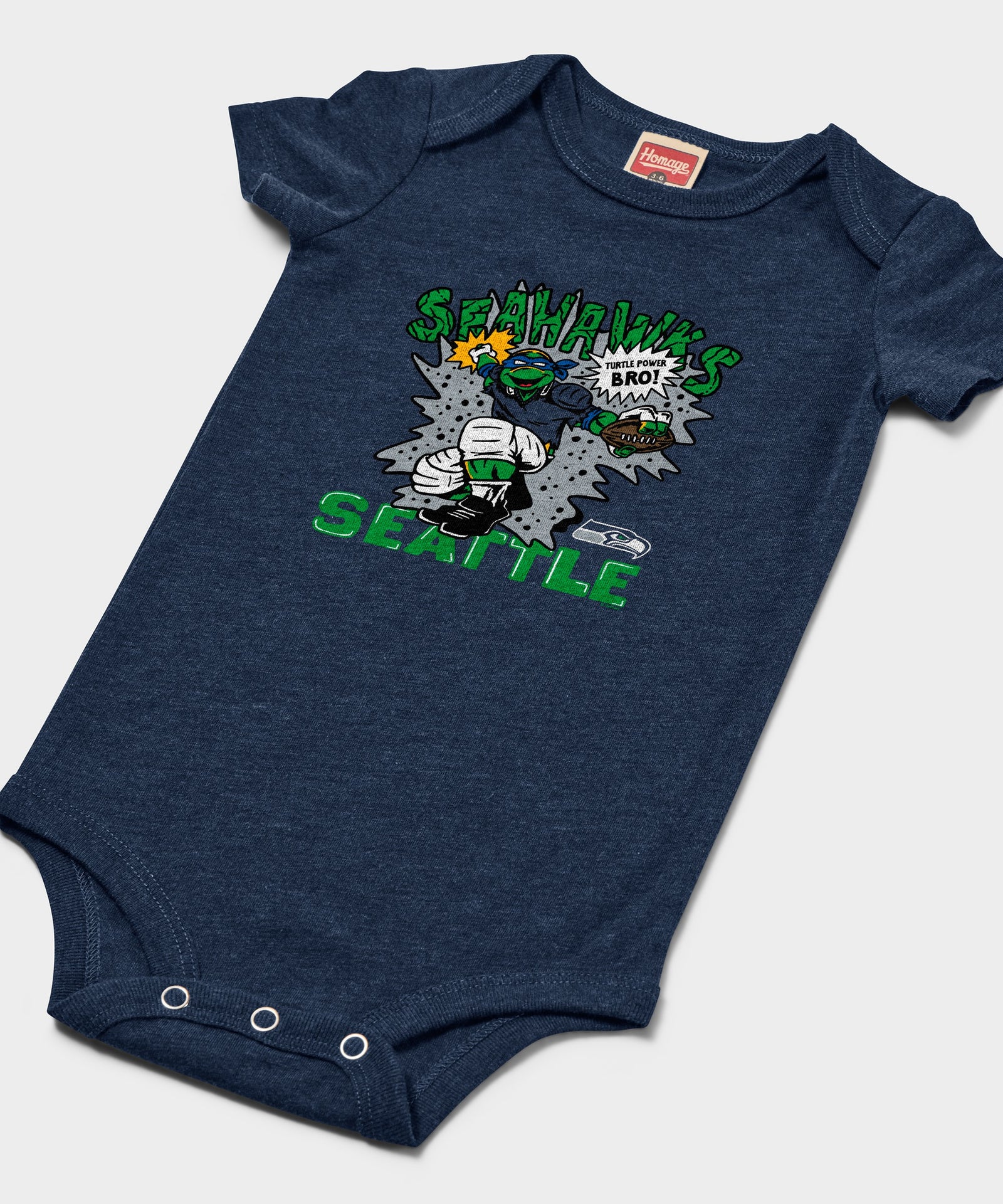 Tmnt Leonardo X Seattle Seahawks Baby One Piece