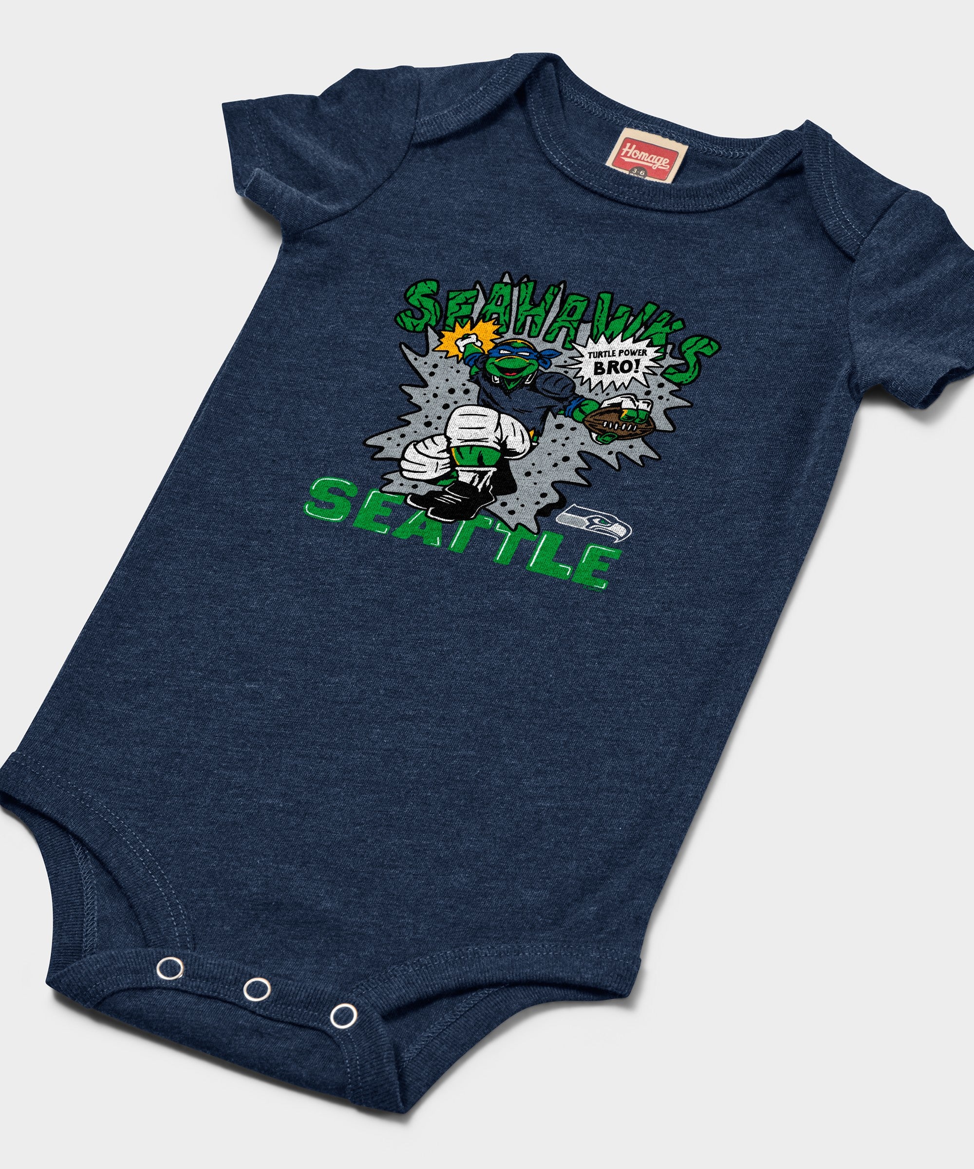 Tmnt Leonardo X Seattle Seahawks Baby One Piece