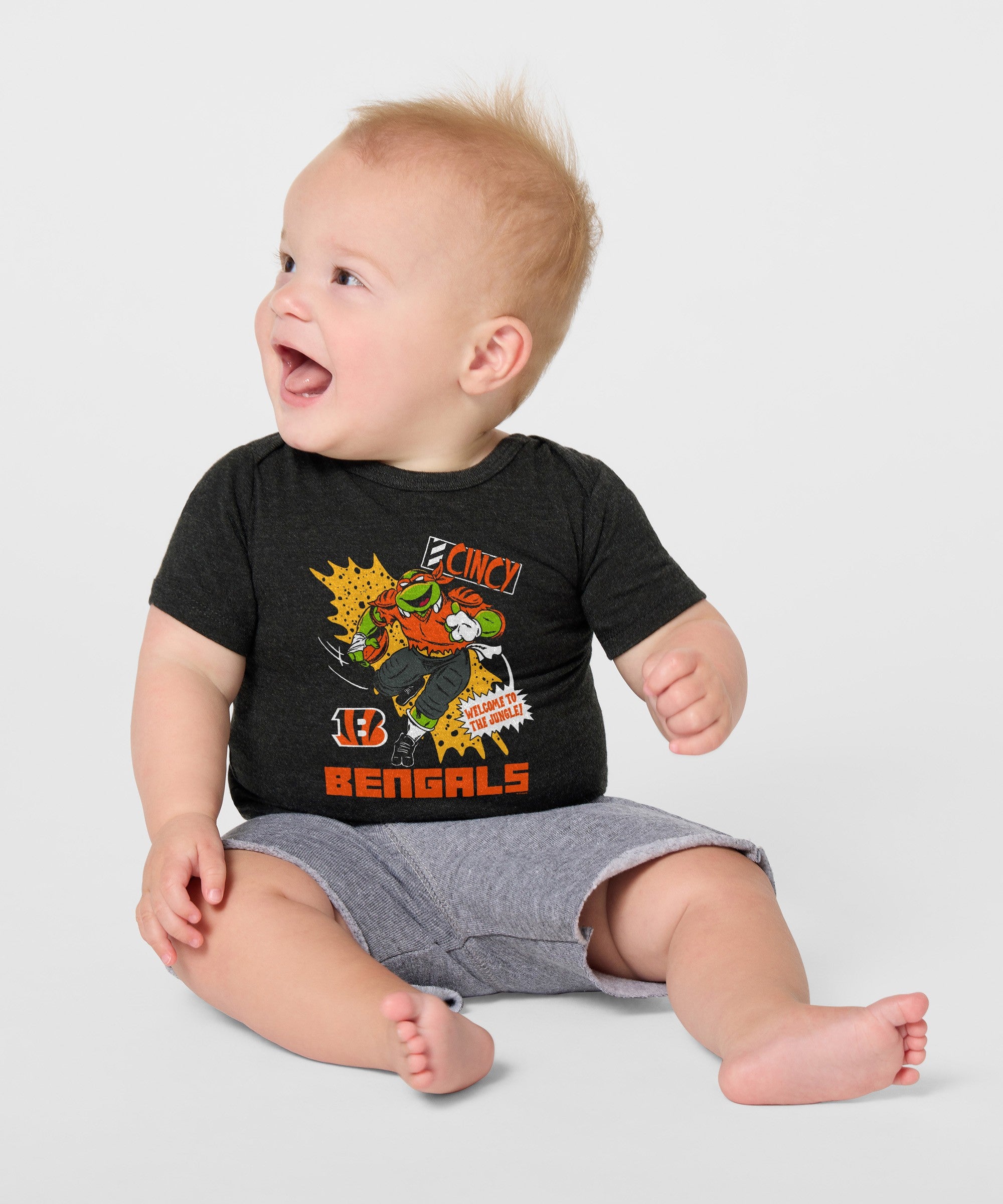 Tmnt Michelangelo X Cincinnati Bengals Baby One Piece