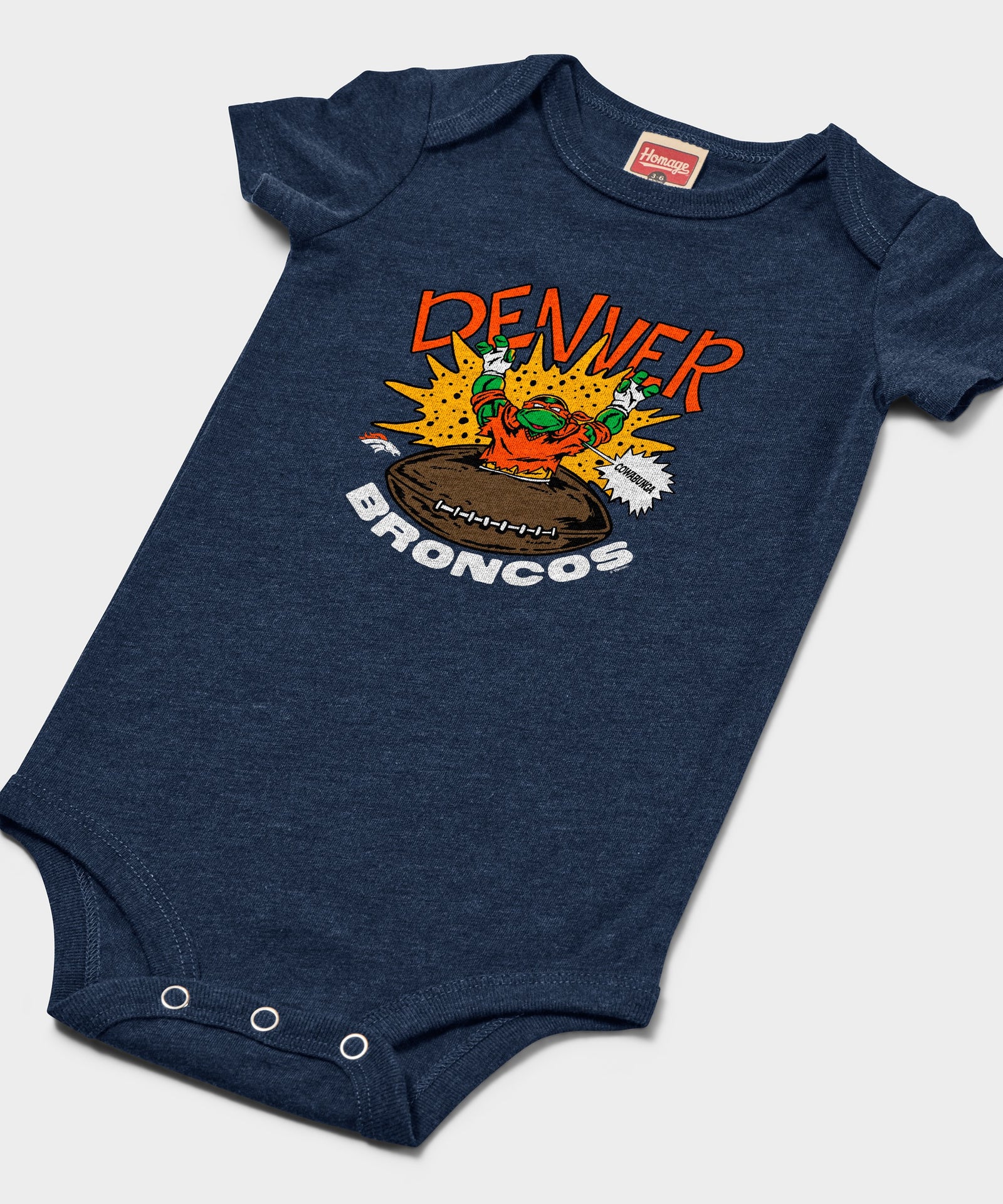 Tmnt Michelangelo X Denver Broncos Baby One Piece