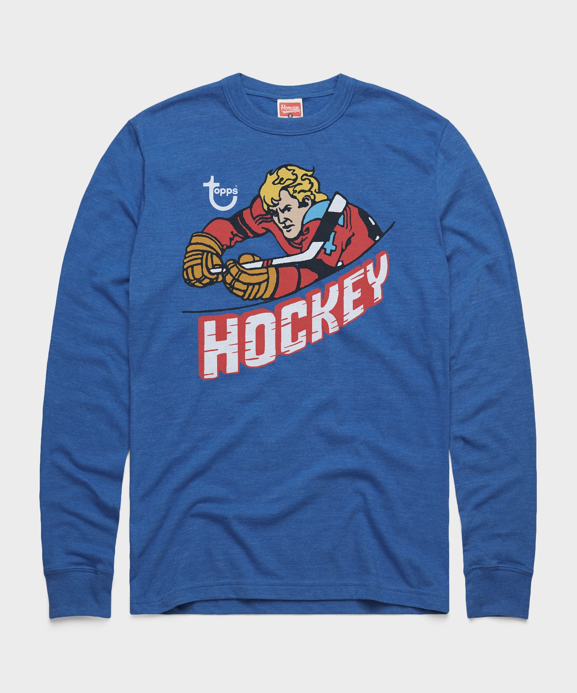Topps Hockey Long Sleeve Tee Royal Blue