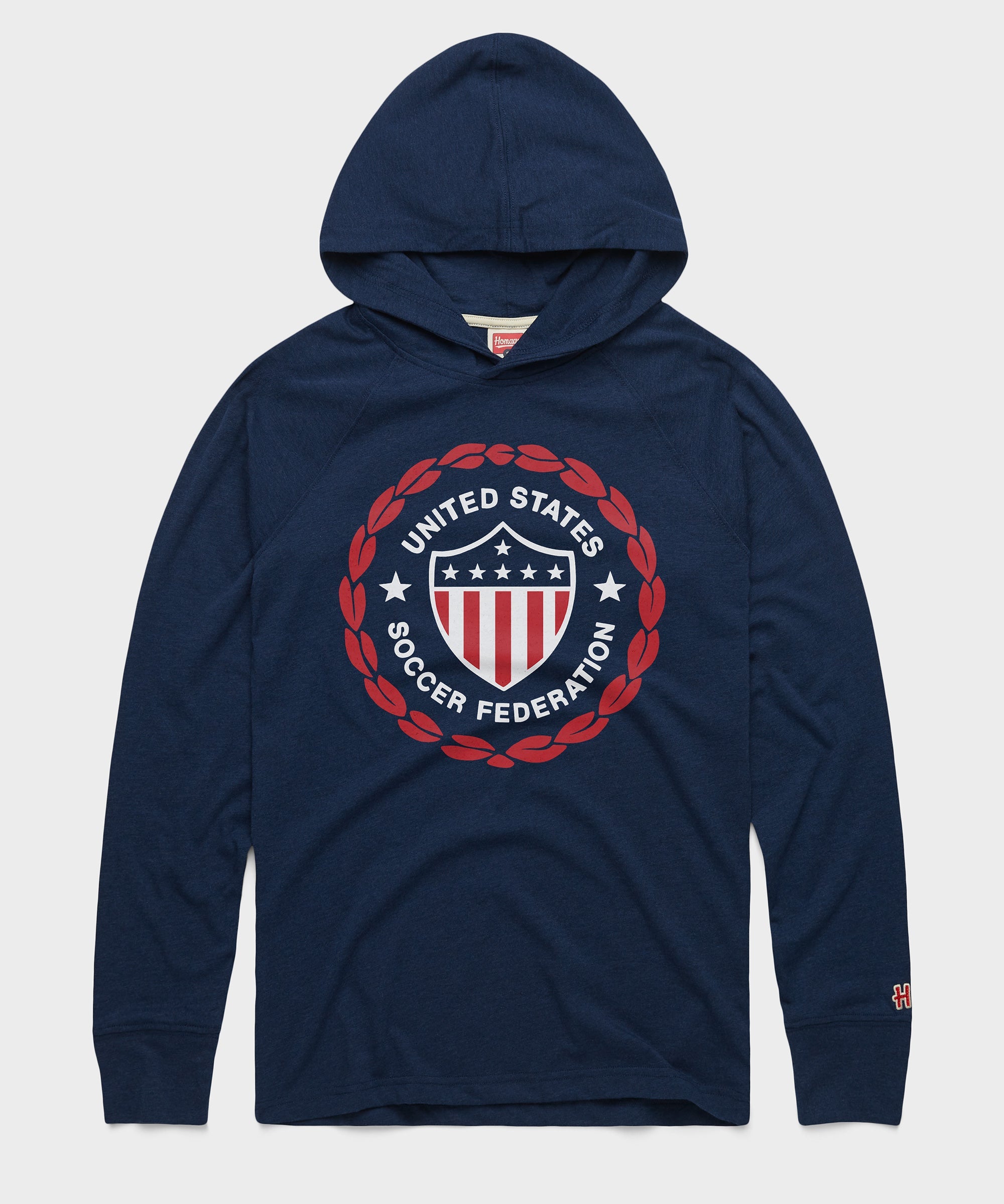 US Soccer 1986 Crest Lightweight Hoodie Navy