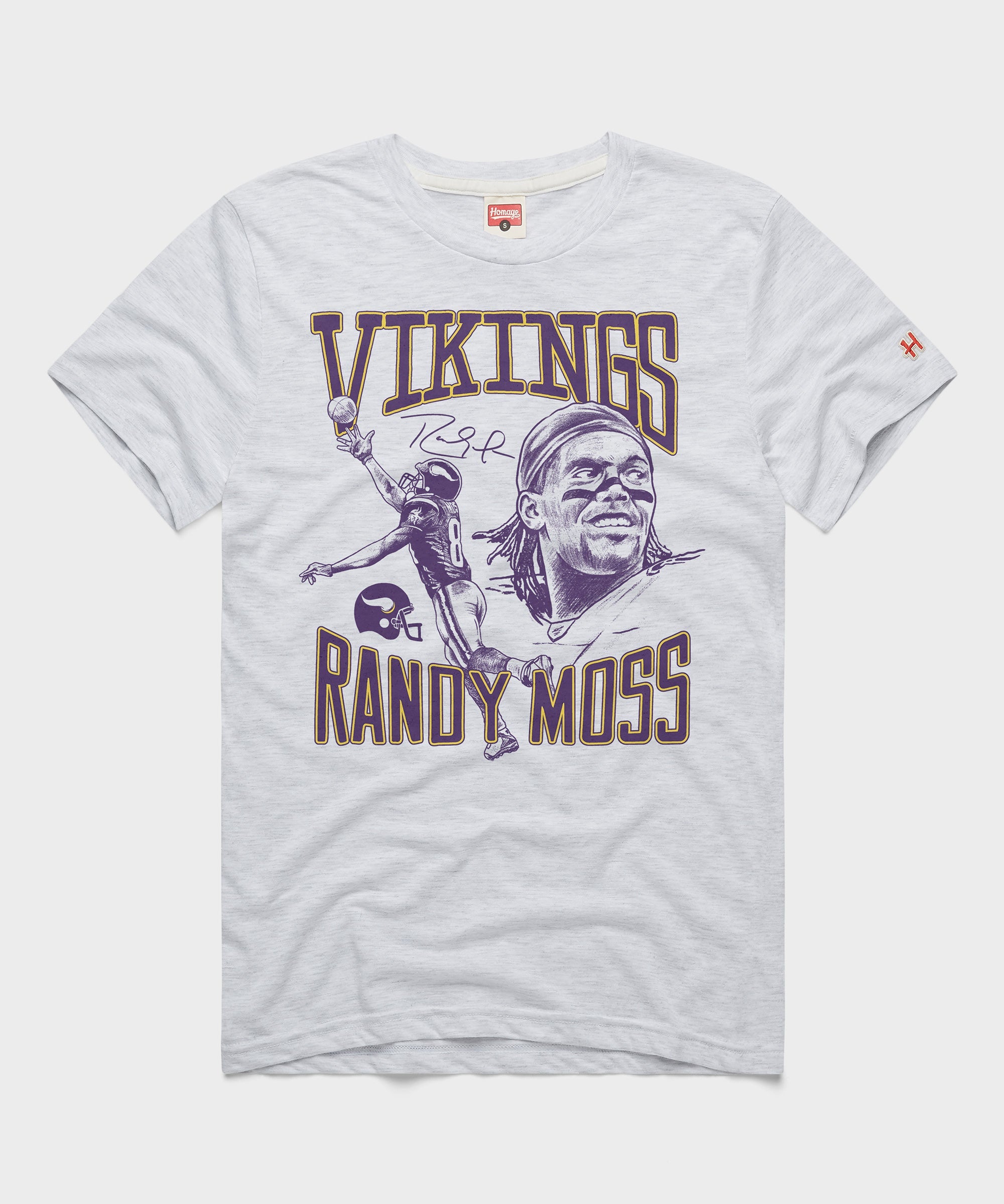 Vikings Randy Moss Signature Portrait Ash