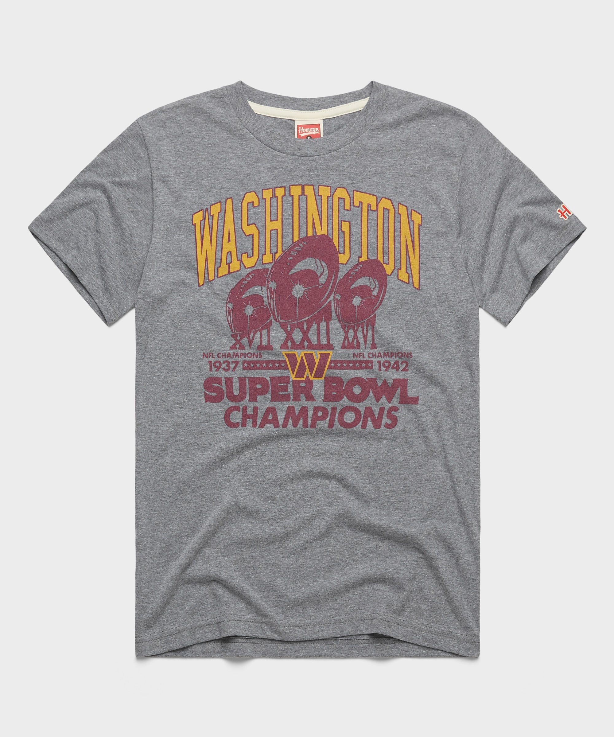 Washington 3 Time Super Bowl Champions Grey