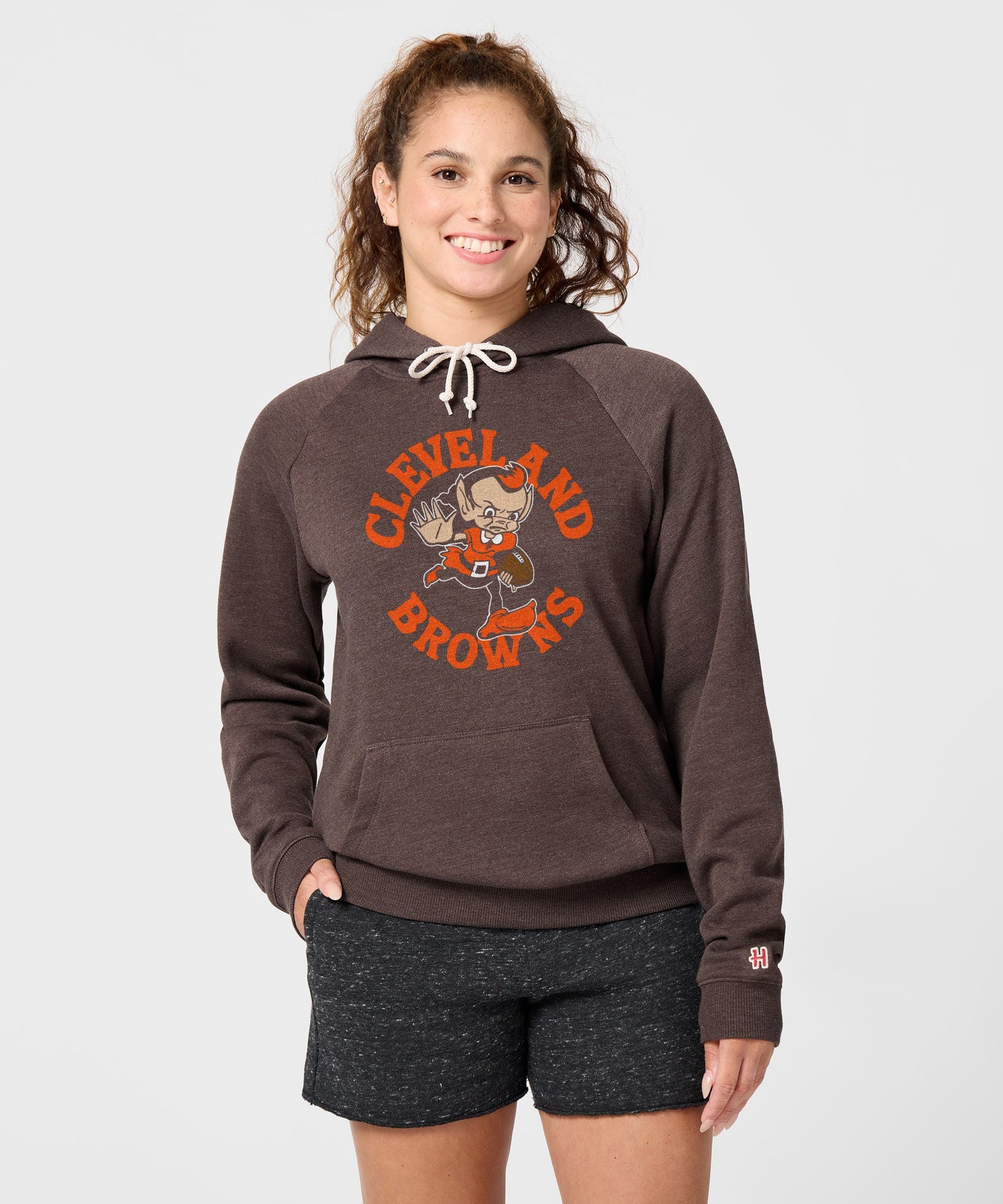 Women's Cleveland Browns Brownie Stiff Arm Hoodie