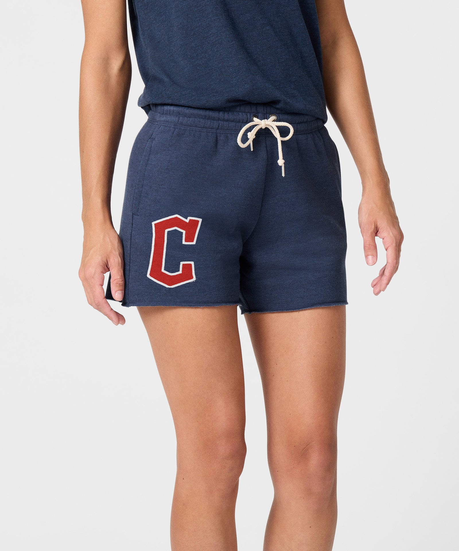 Women's Cleveland Guardians Cap Logo '22 Sweat Shorts