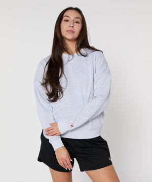 Women's Go To Drop Shoulder Crewneck::Ash