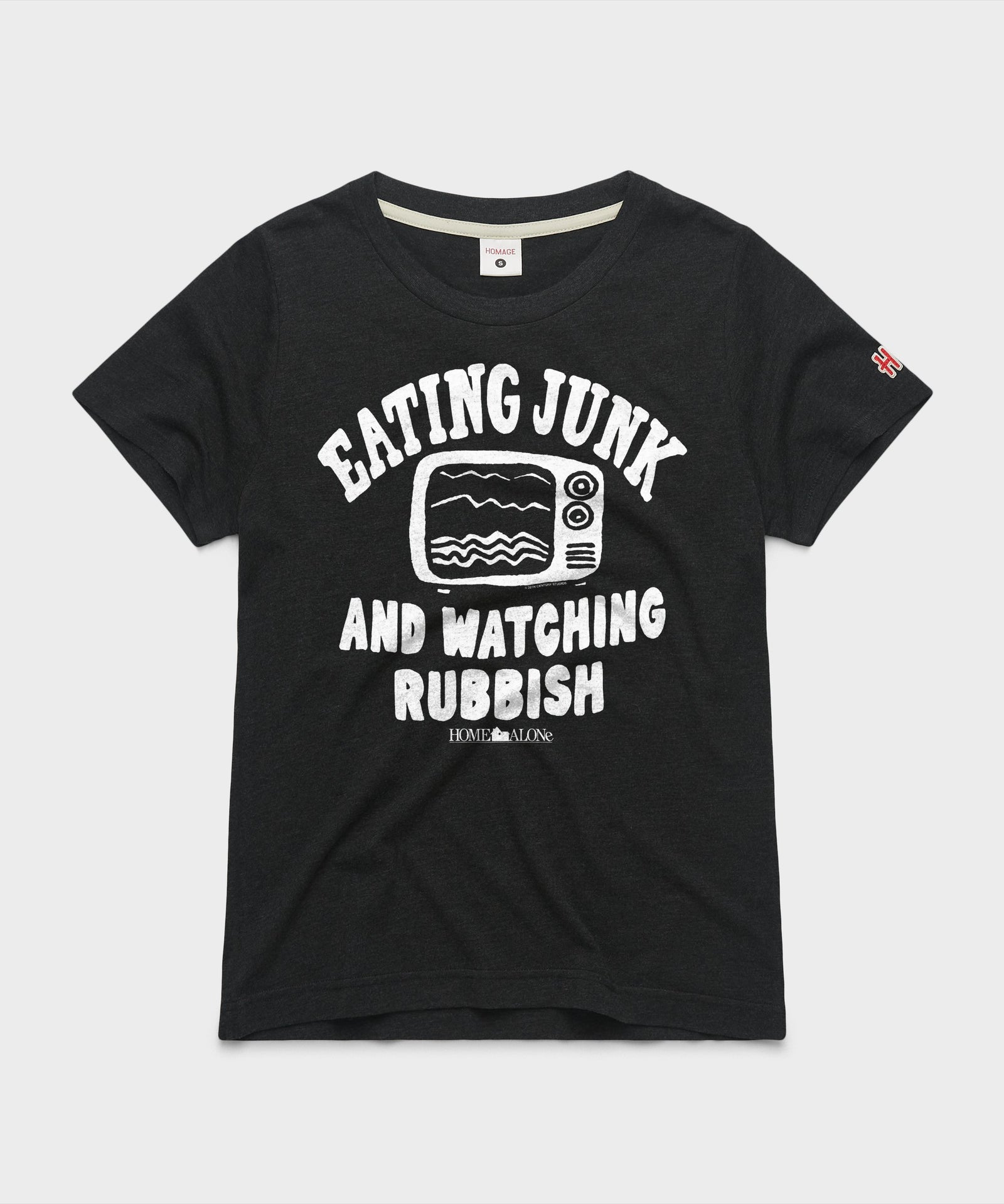 Women's Home Alone Eating Junk And Watching Rubbish