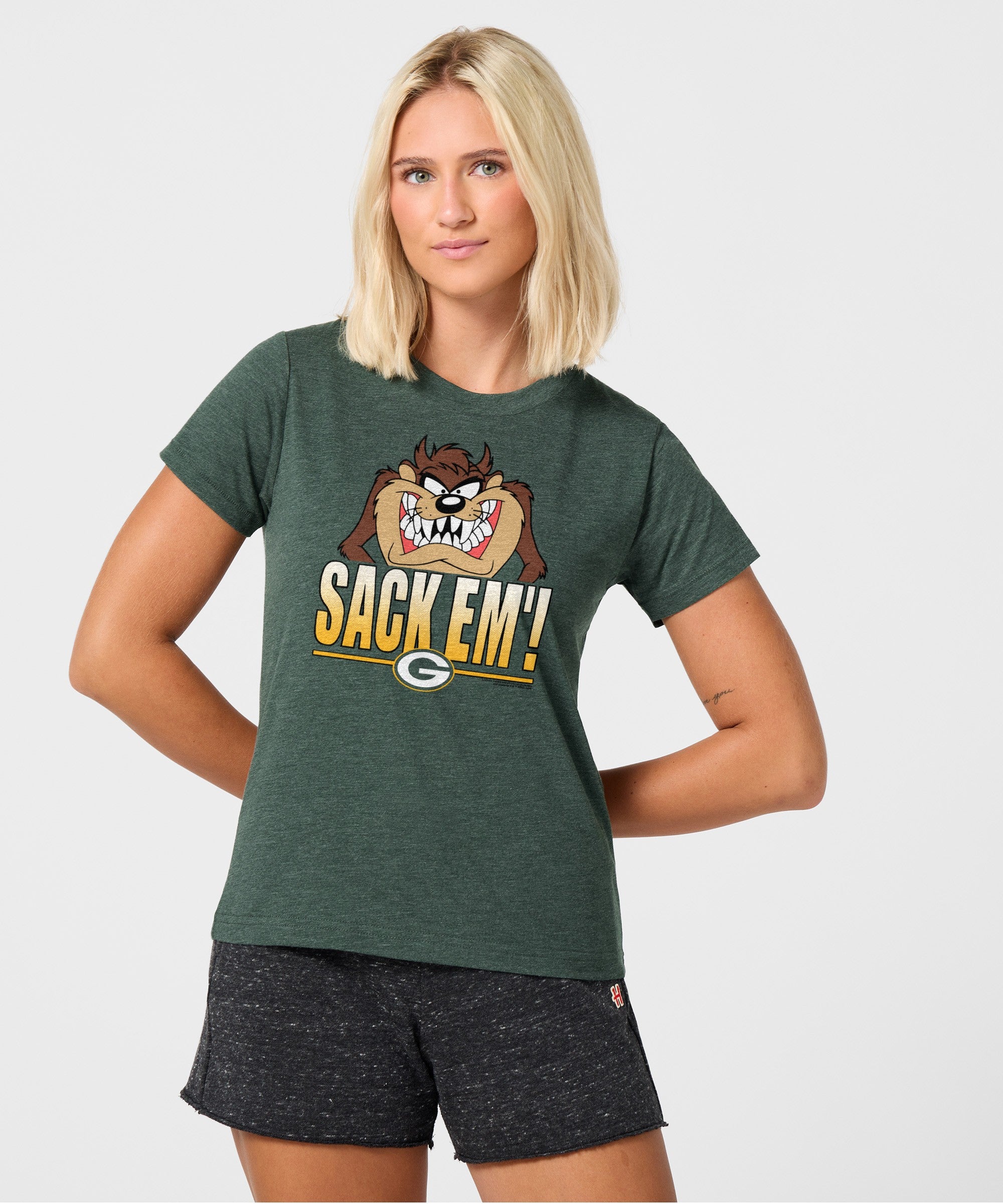 Women's Looney Tunes Taz Sack Em' X Green Bay Packers