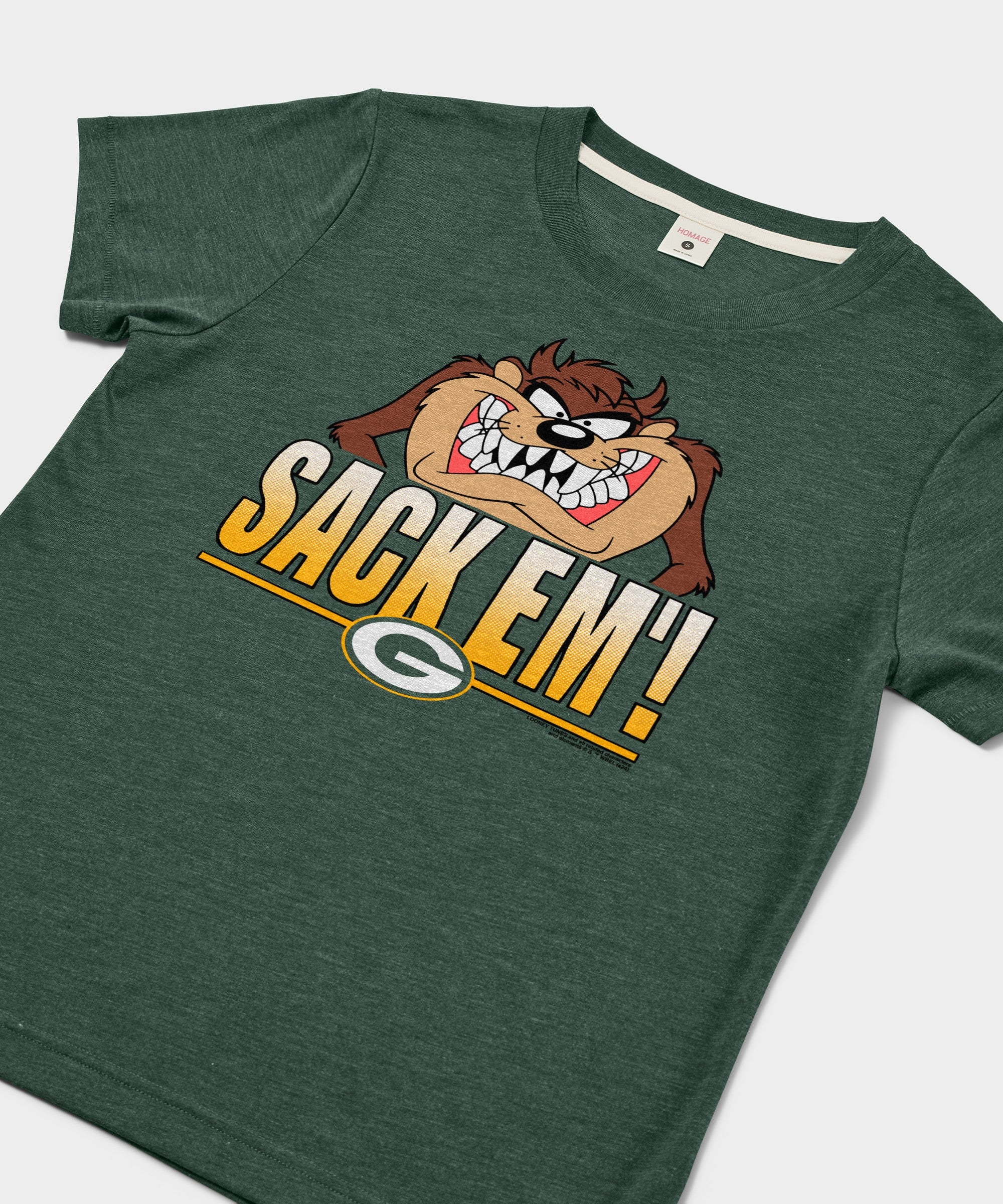 Women's Looney Tunes Taz Sack Em' X Green Bay Packers