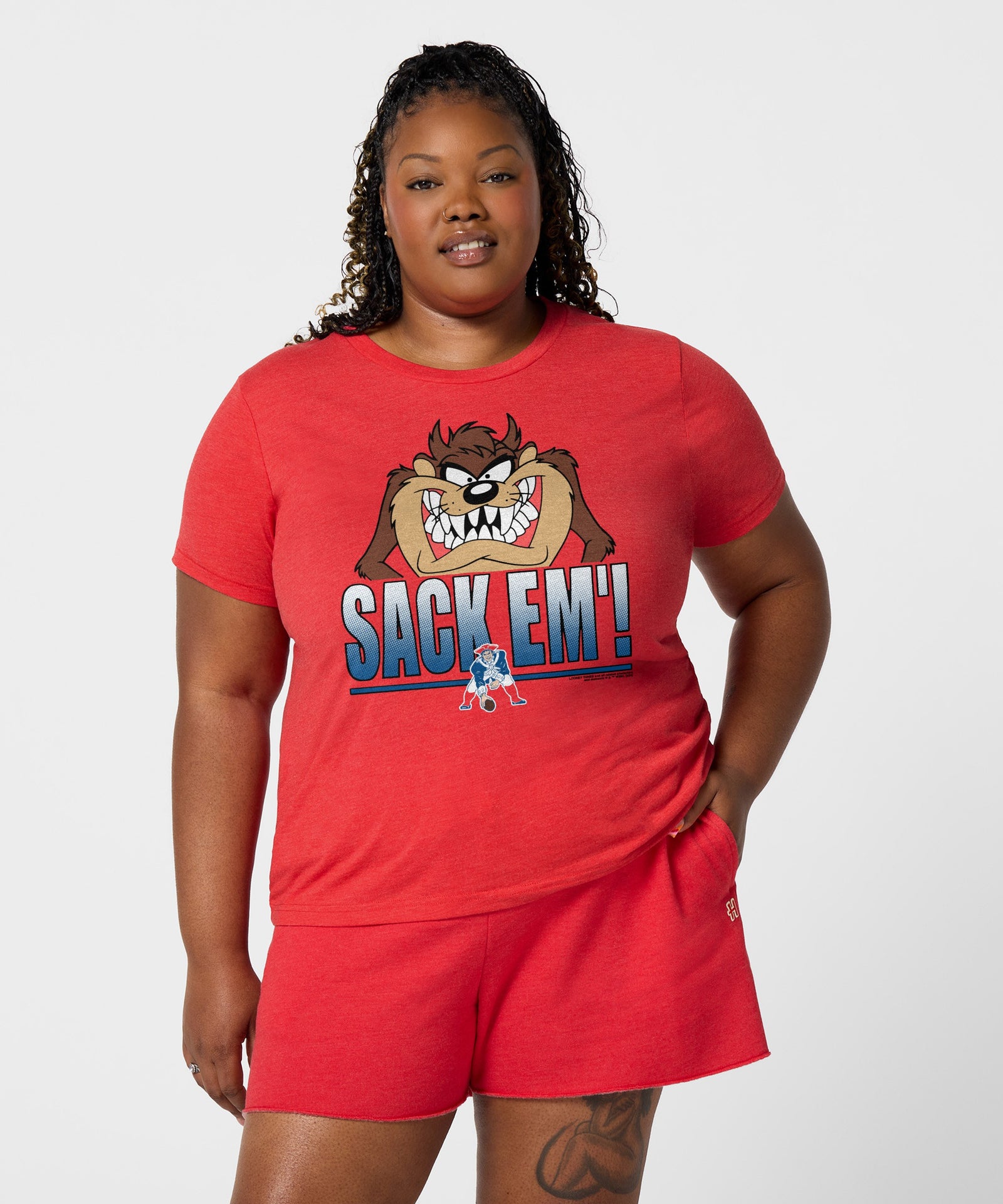 Women's Looney Tunes Taz Sack Em' X New England Patriots