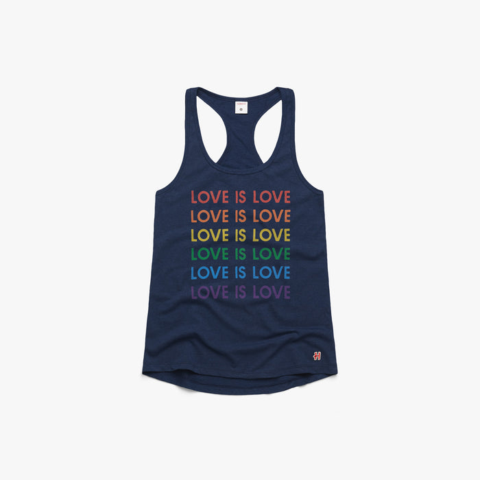 Women's Love Is Love Rainbow Racerback