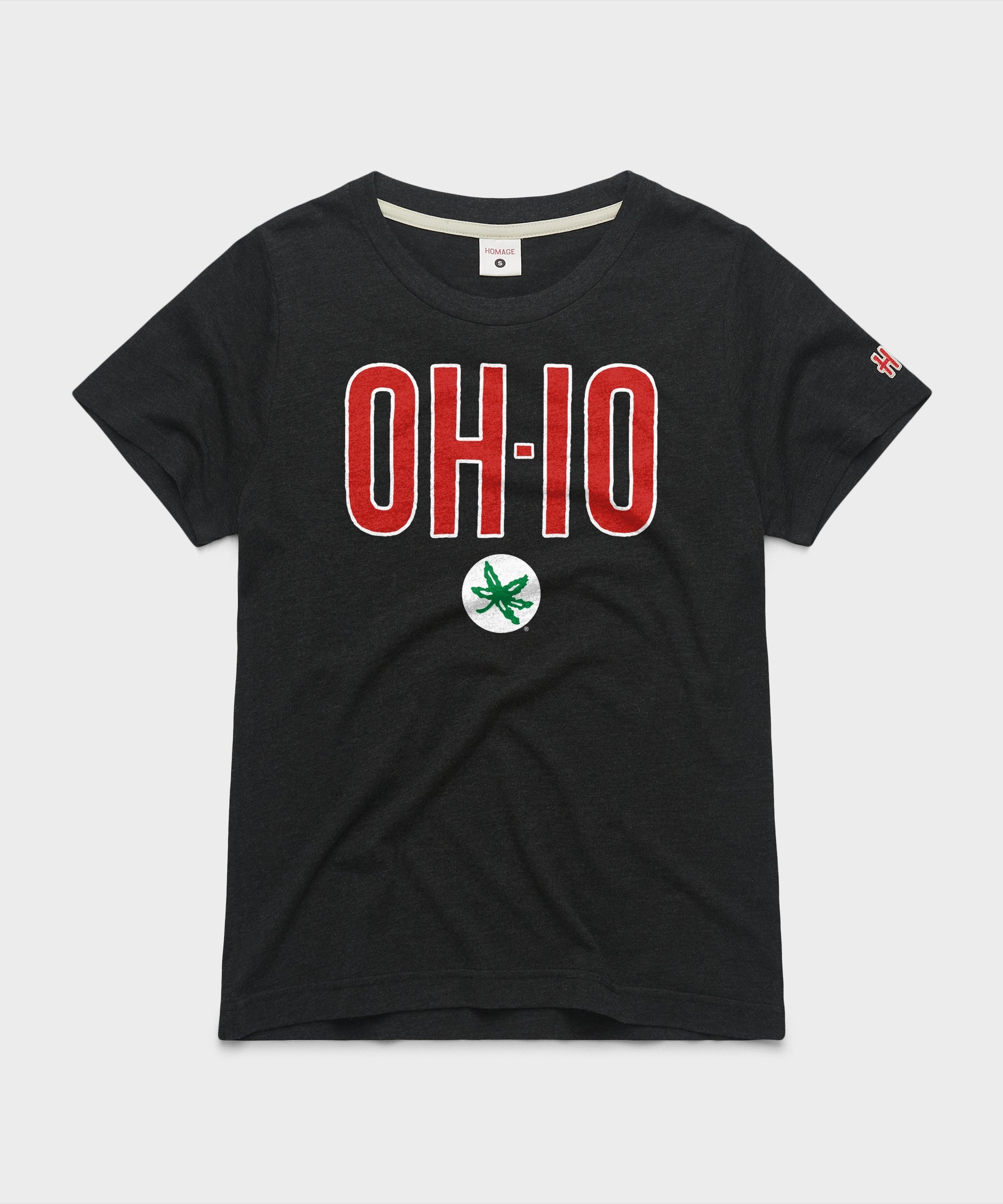 Women's Oh Io Buckeye Leaf