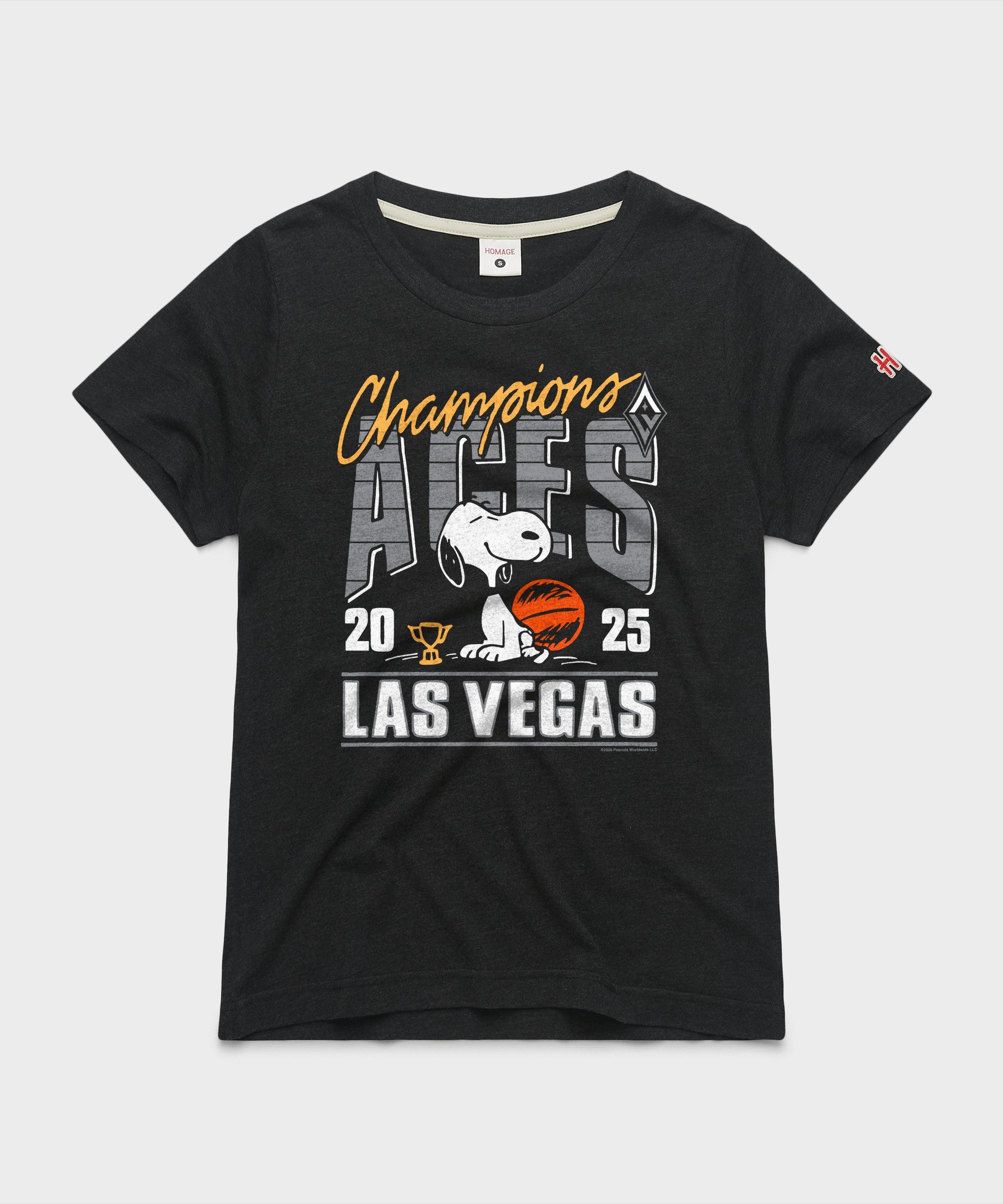 Women's Peanuts Snoopy X Las Vegas Aces 2025 Wnba Champions