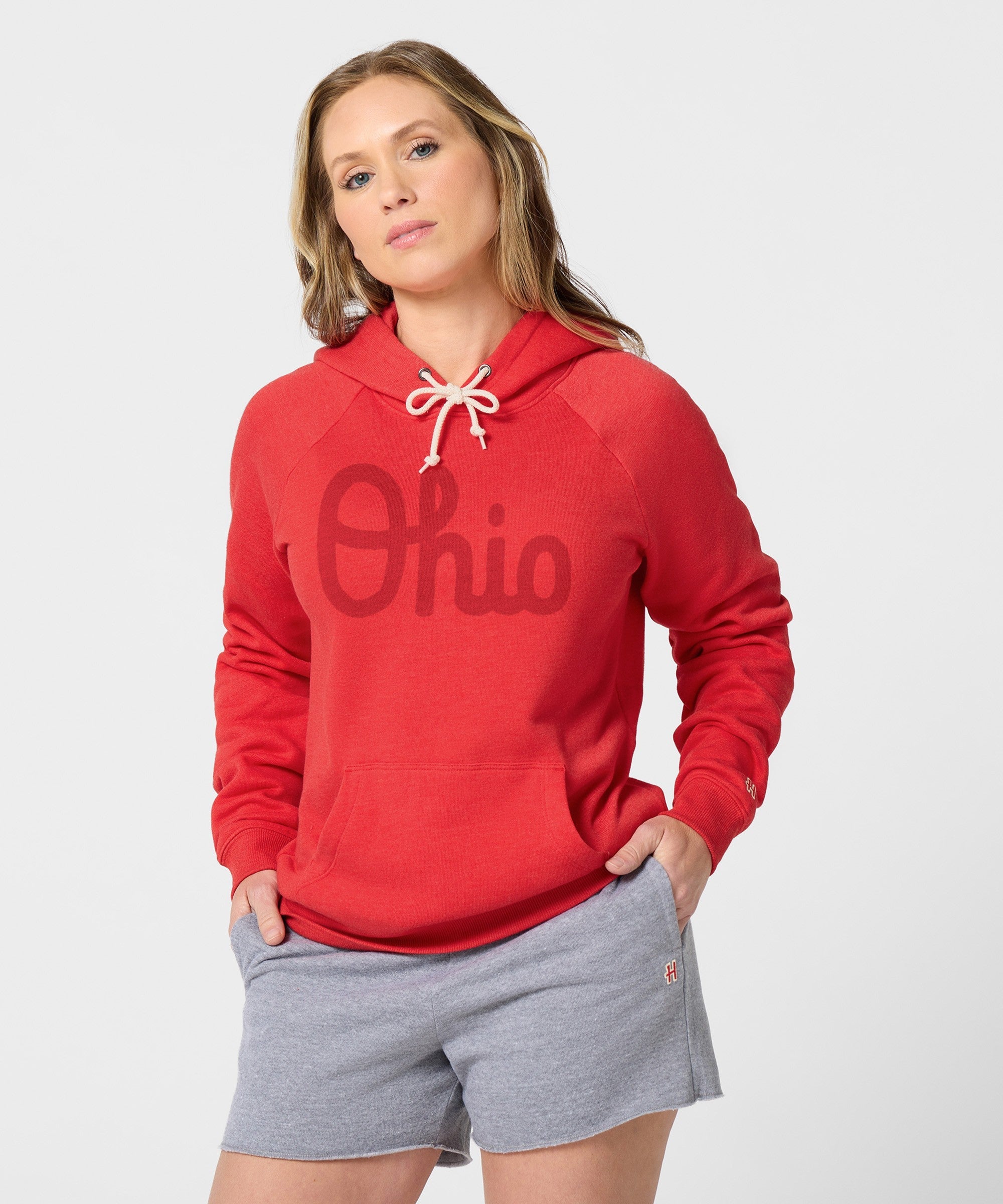 Women's Script Ohio All Scarlet Hoodie