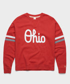 Women's Script Ohio Arm Band Drop Shoulder Crewneck