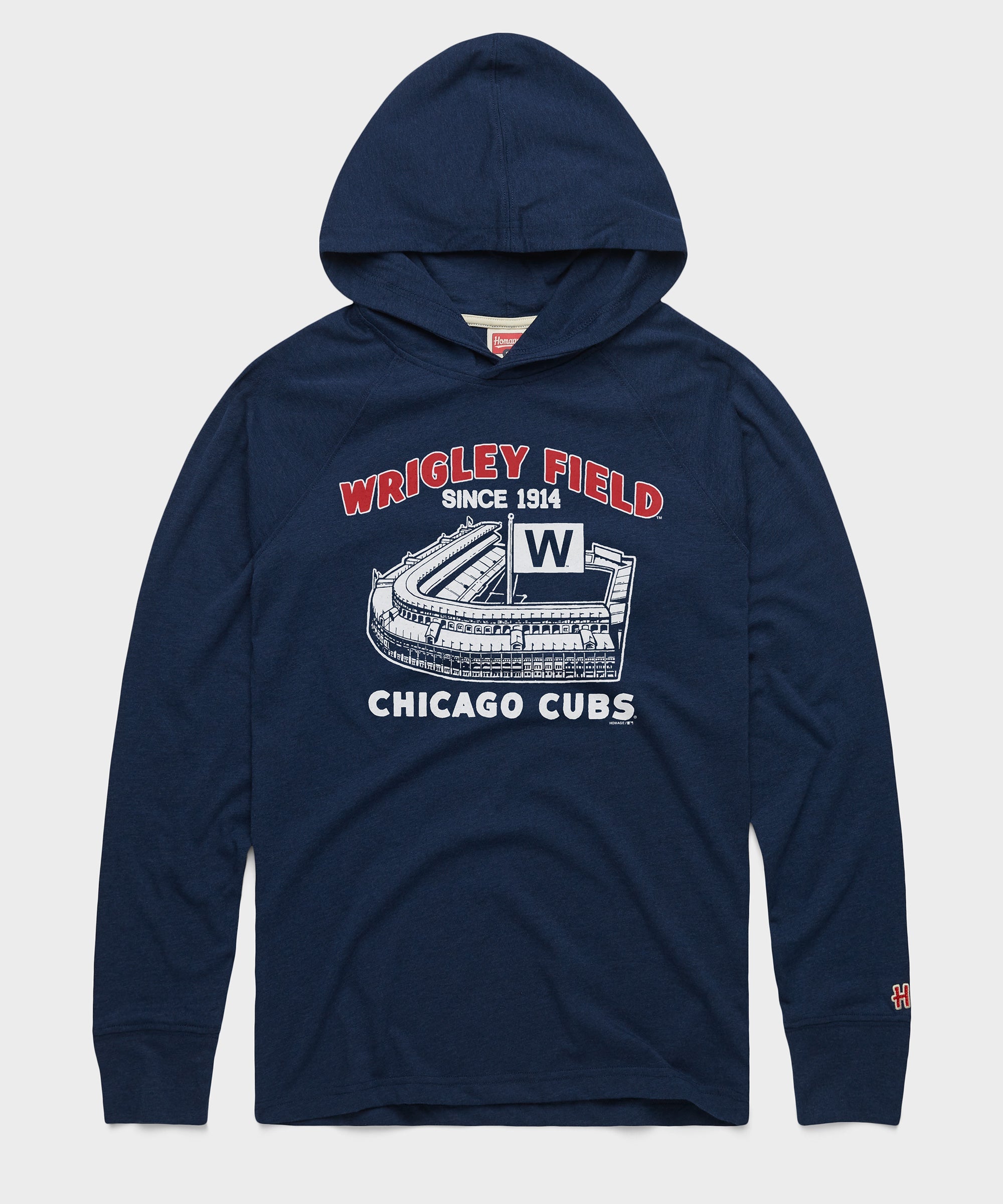 Wrigley Field Chicago Cubs Lightweight Hoodie Navy