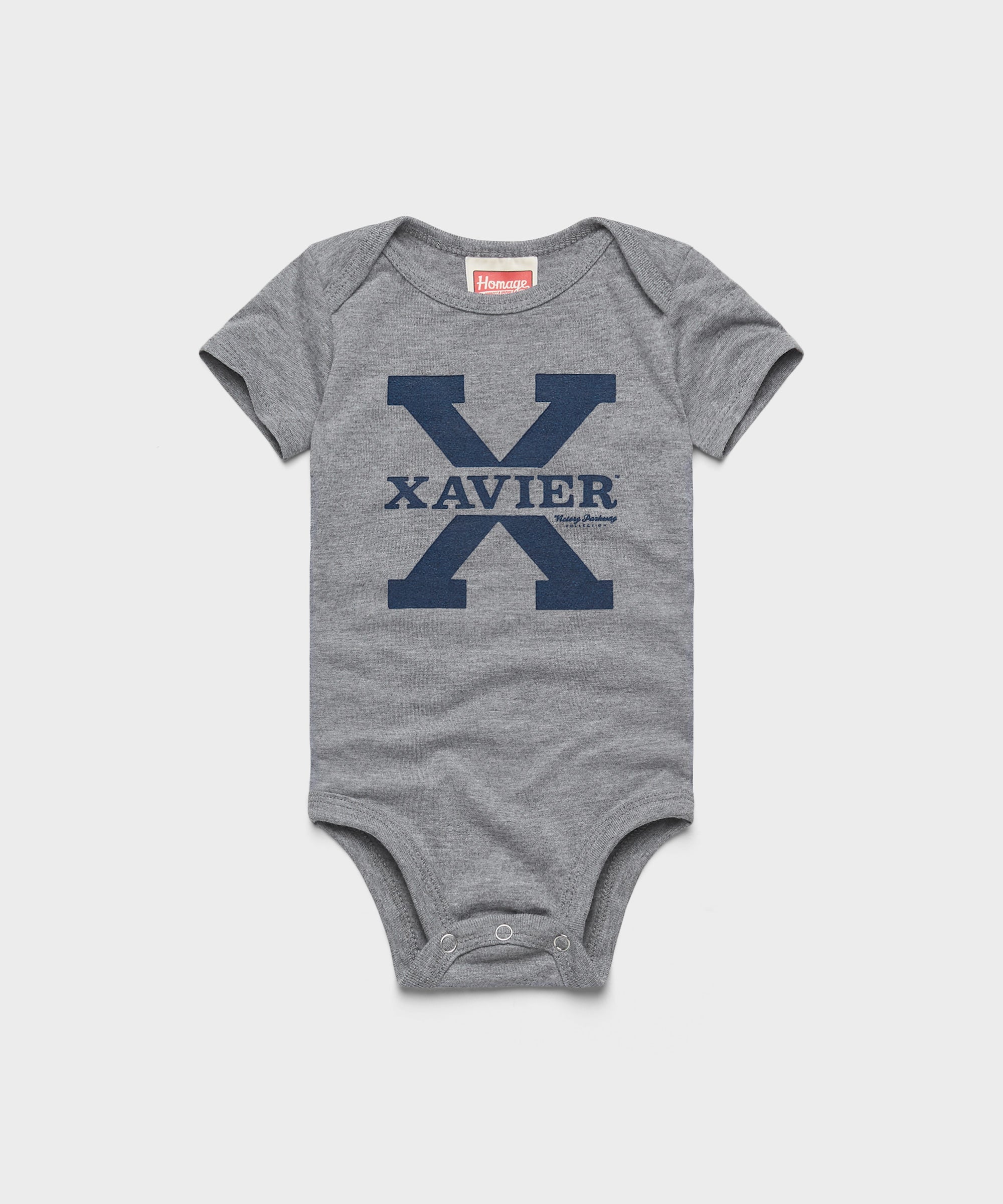Xavier University Baby One Piece Grey