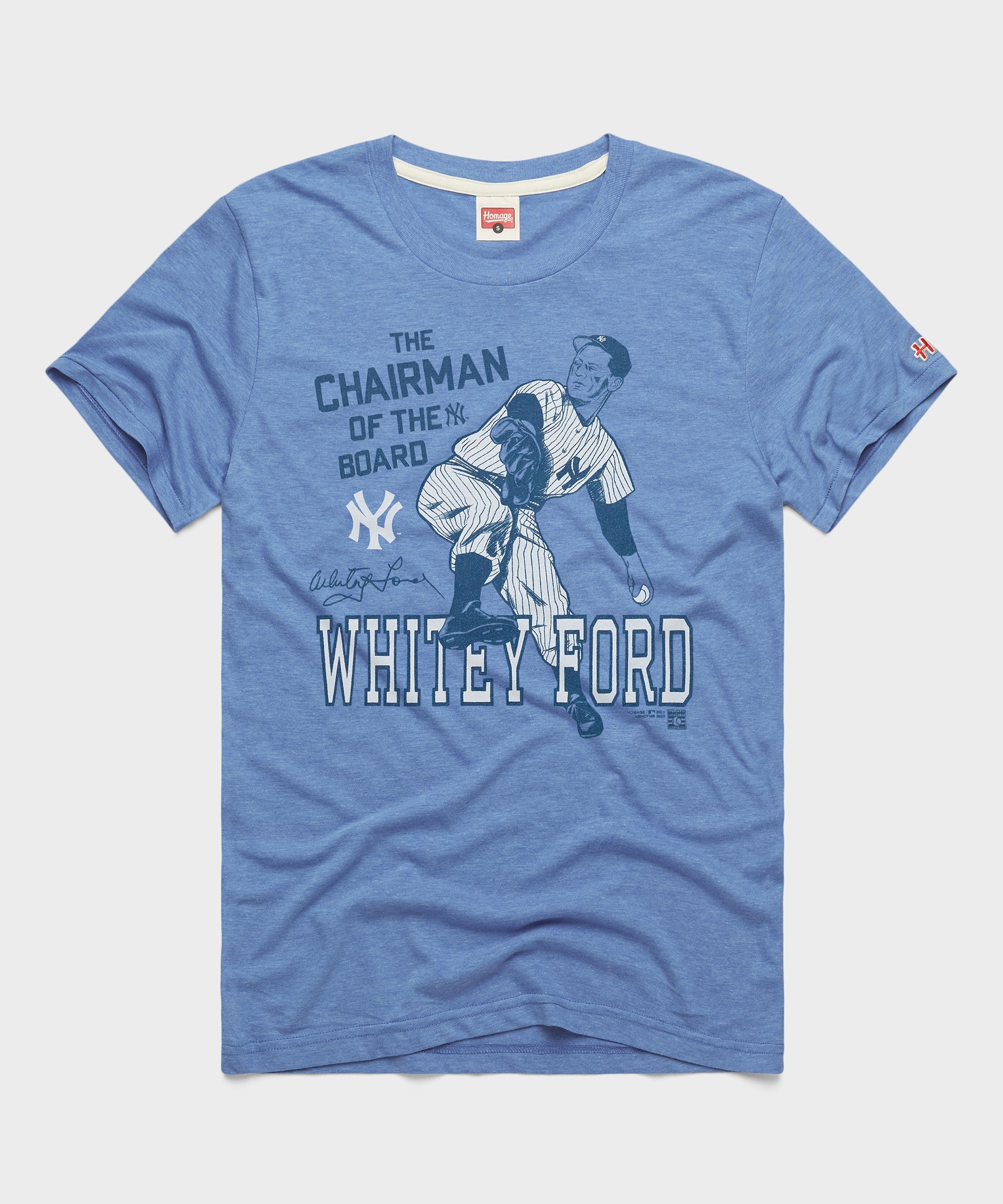 Yankees Whitey Ford Signature Light Blue