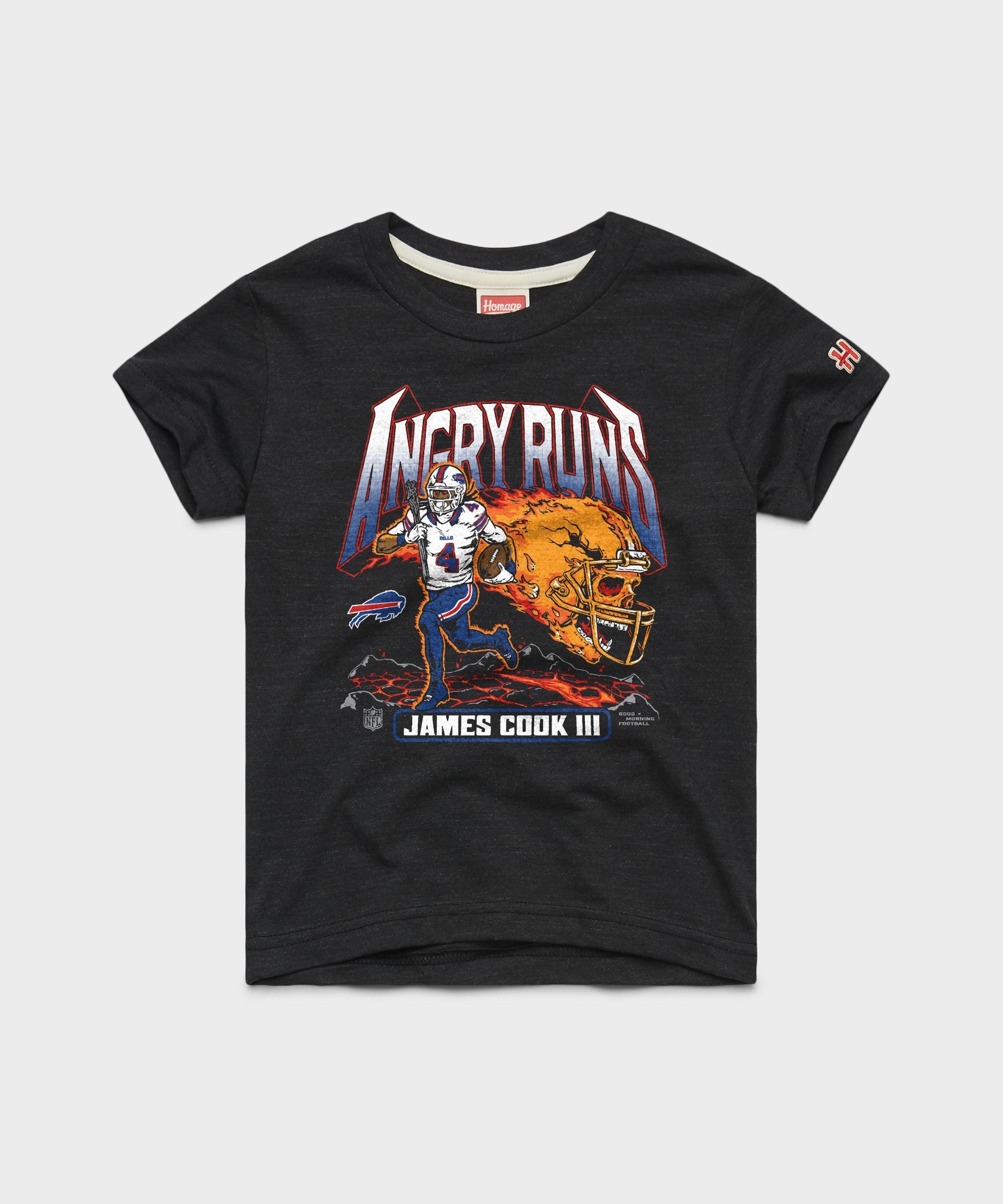 Youth Angry Runs 2025 Bills James Cook III Charcoal