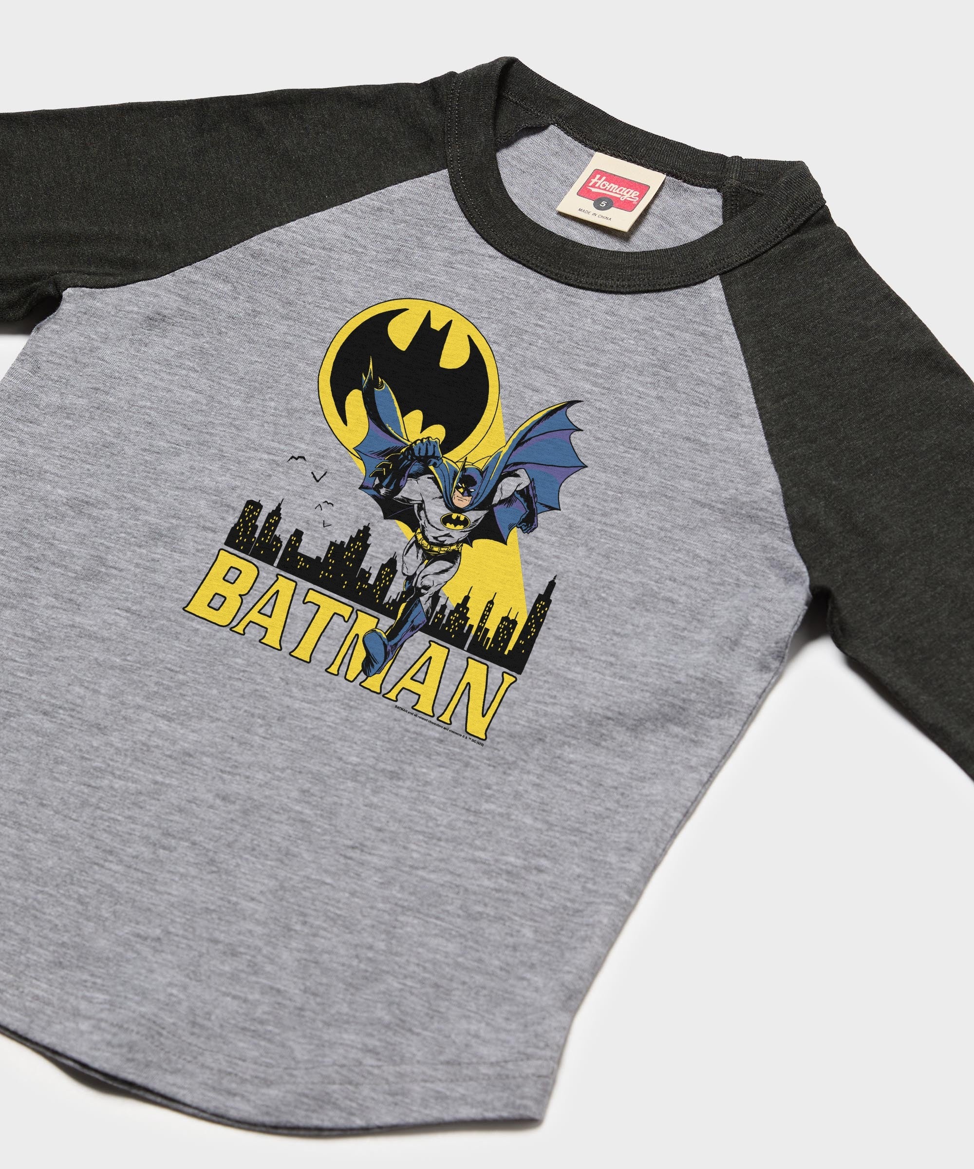 youth batman bronze age raglan