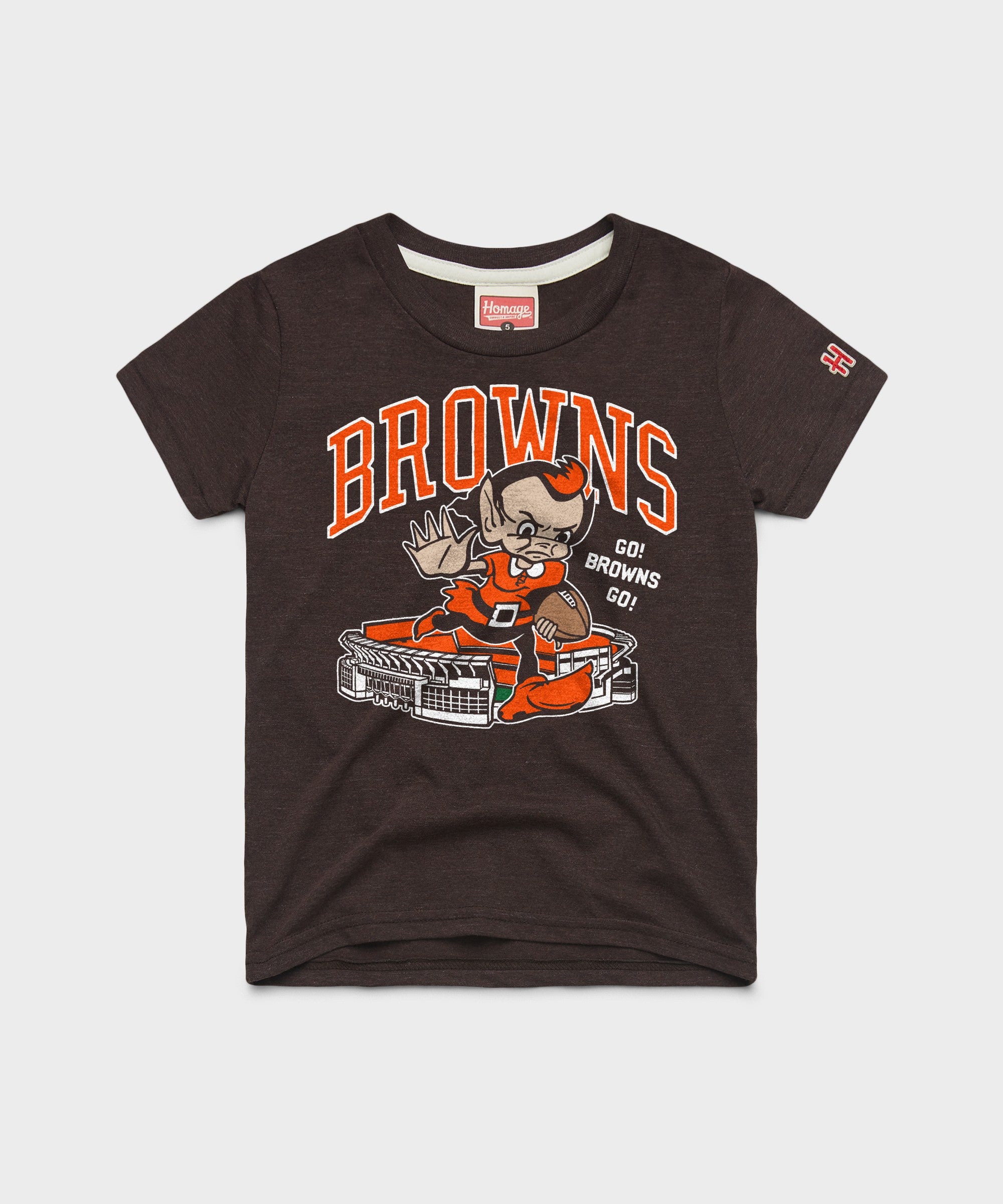 Youth Cleveland Browns Brownie Stiff Arm Stadium