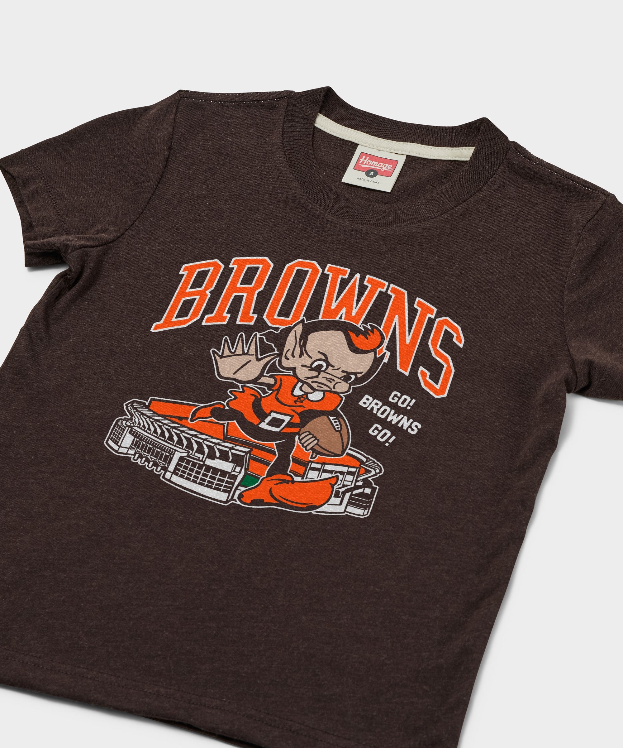 Youth Cleveland Browns Brownie Stiff Arm Stadium