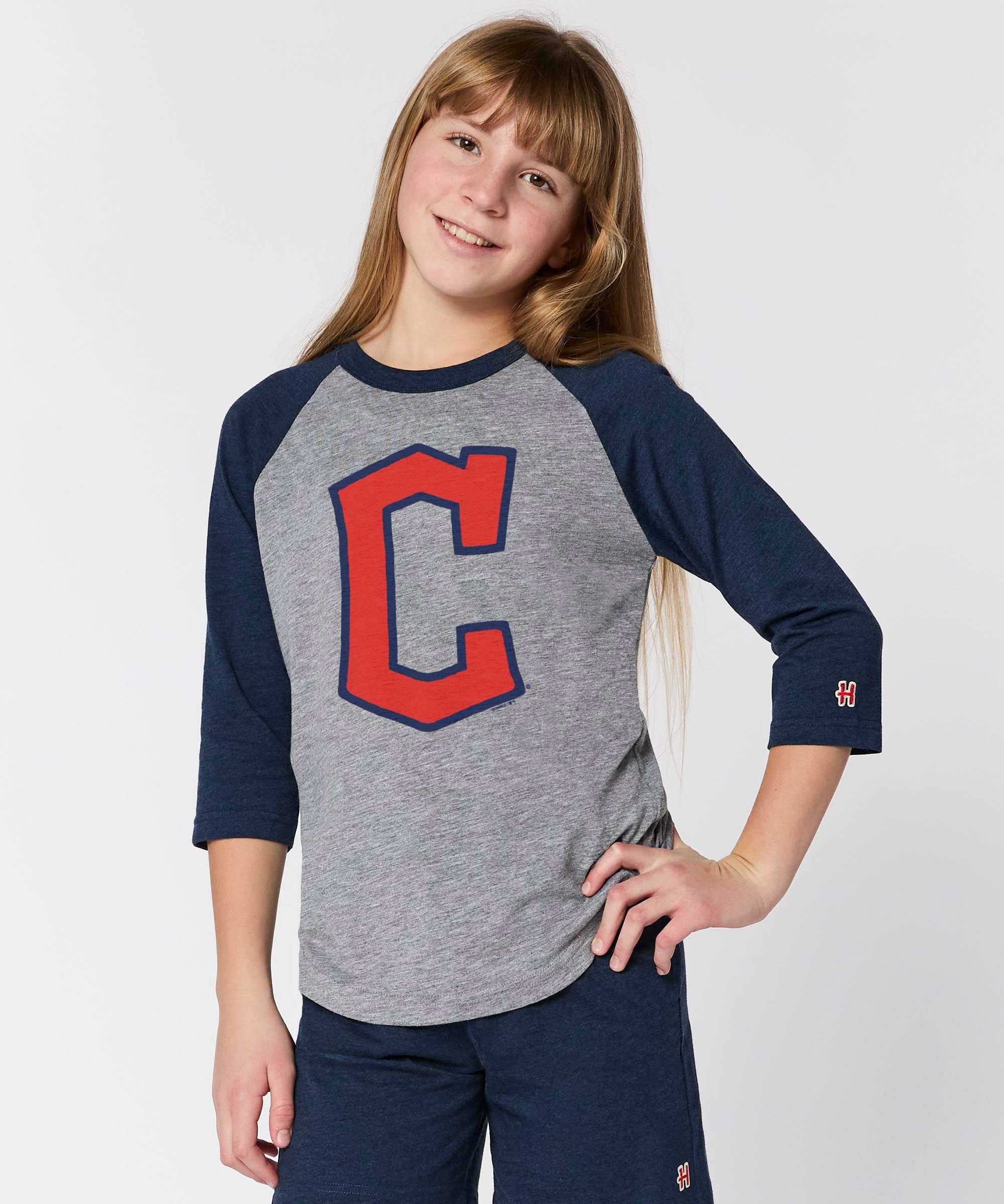 Youth Cleveland Guardians Cap Logo '22 Raglan