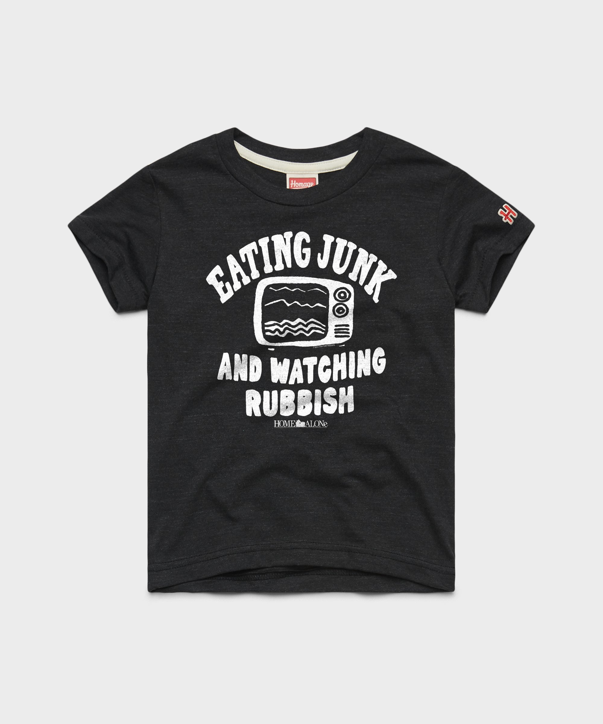 Youth Home Alone Eating Junk And Watching Rubbish