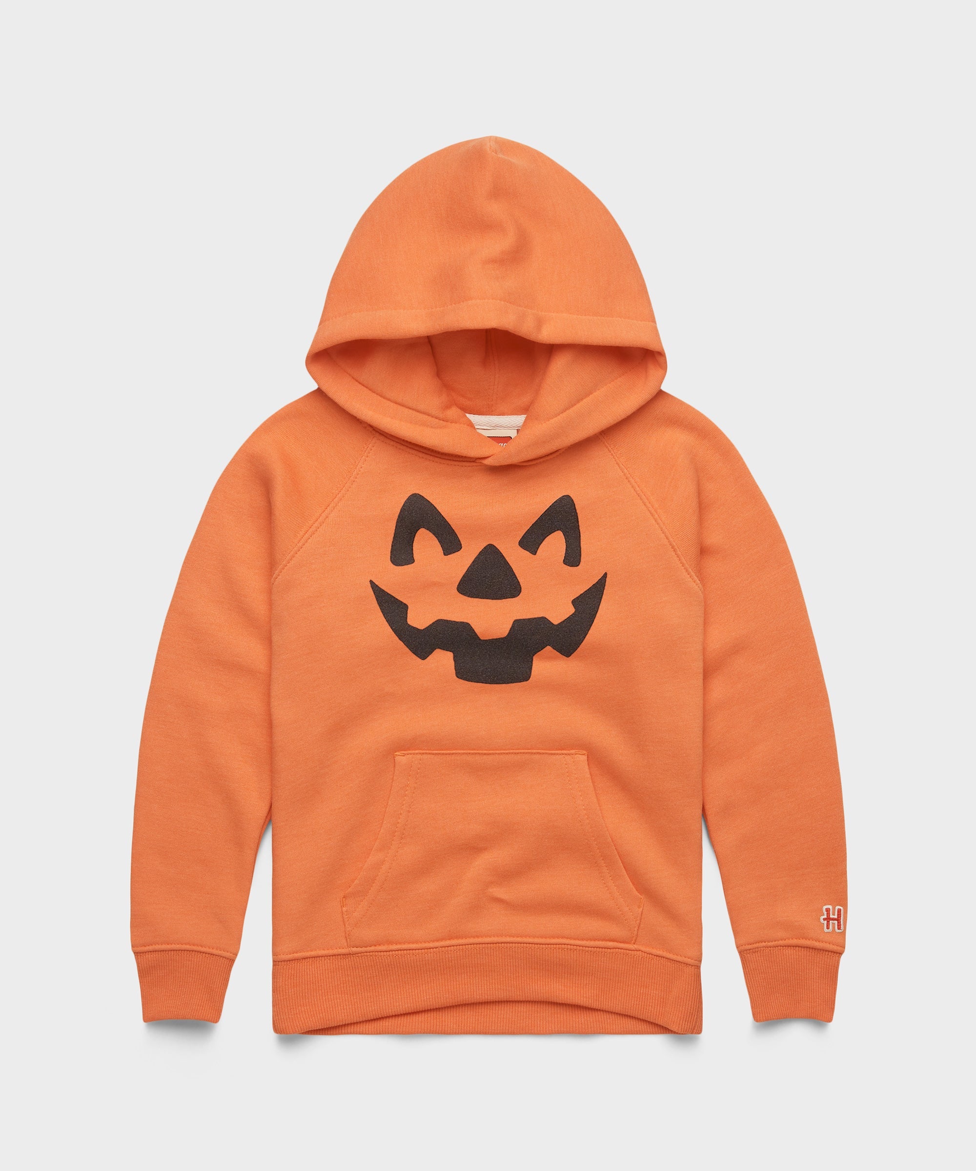 Youth Jack-O-Lantern Face Hoodie Orange