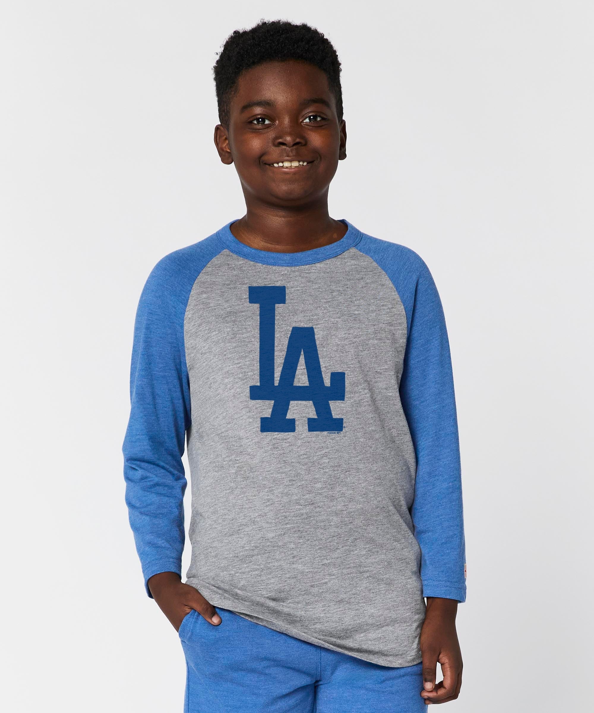 Youth Los Angeles Dodgers Cap Logo '12 Raglan