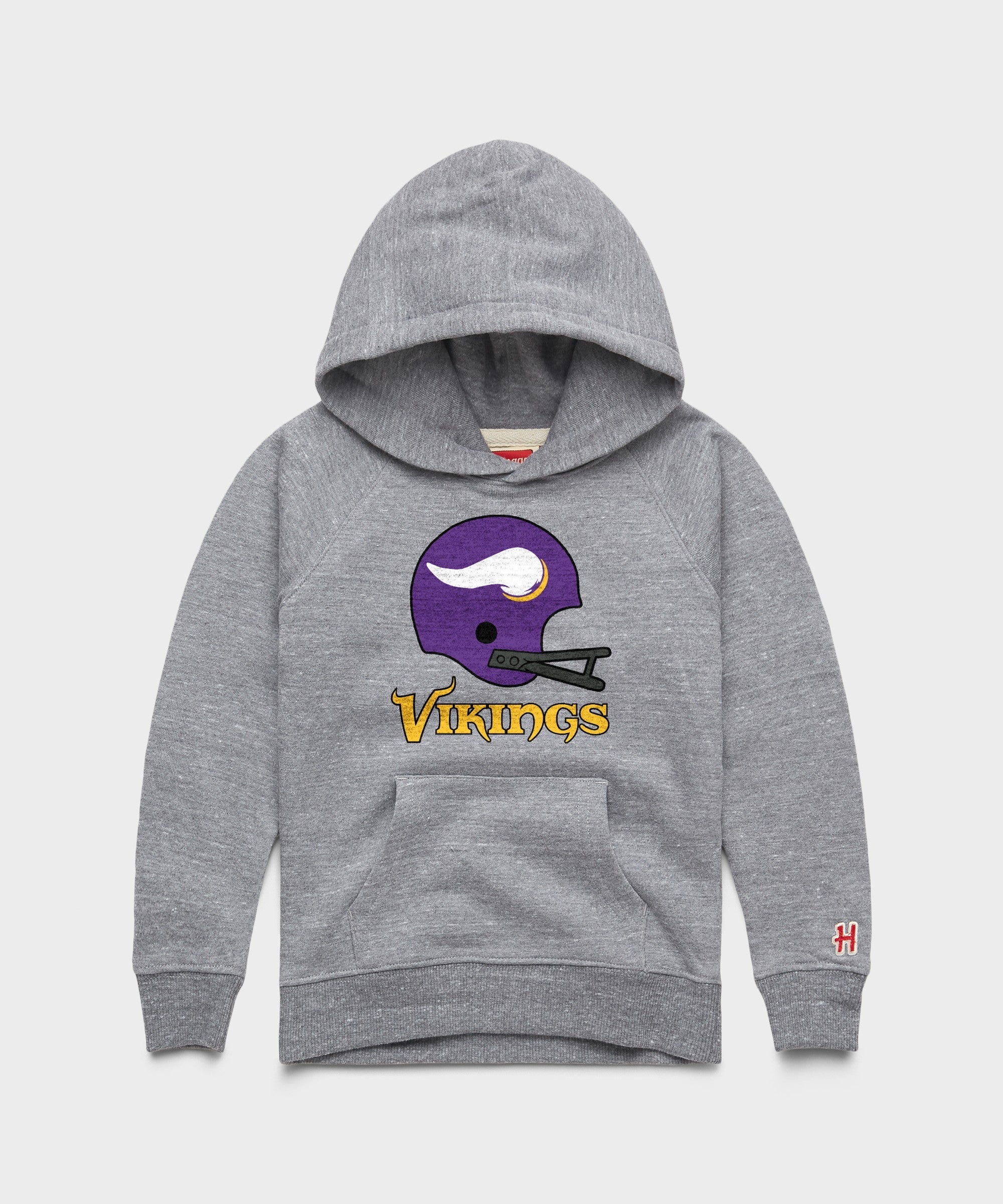 Youth Minnesota Vikings Big Helmet Hoodie Grey