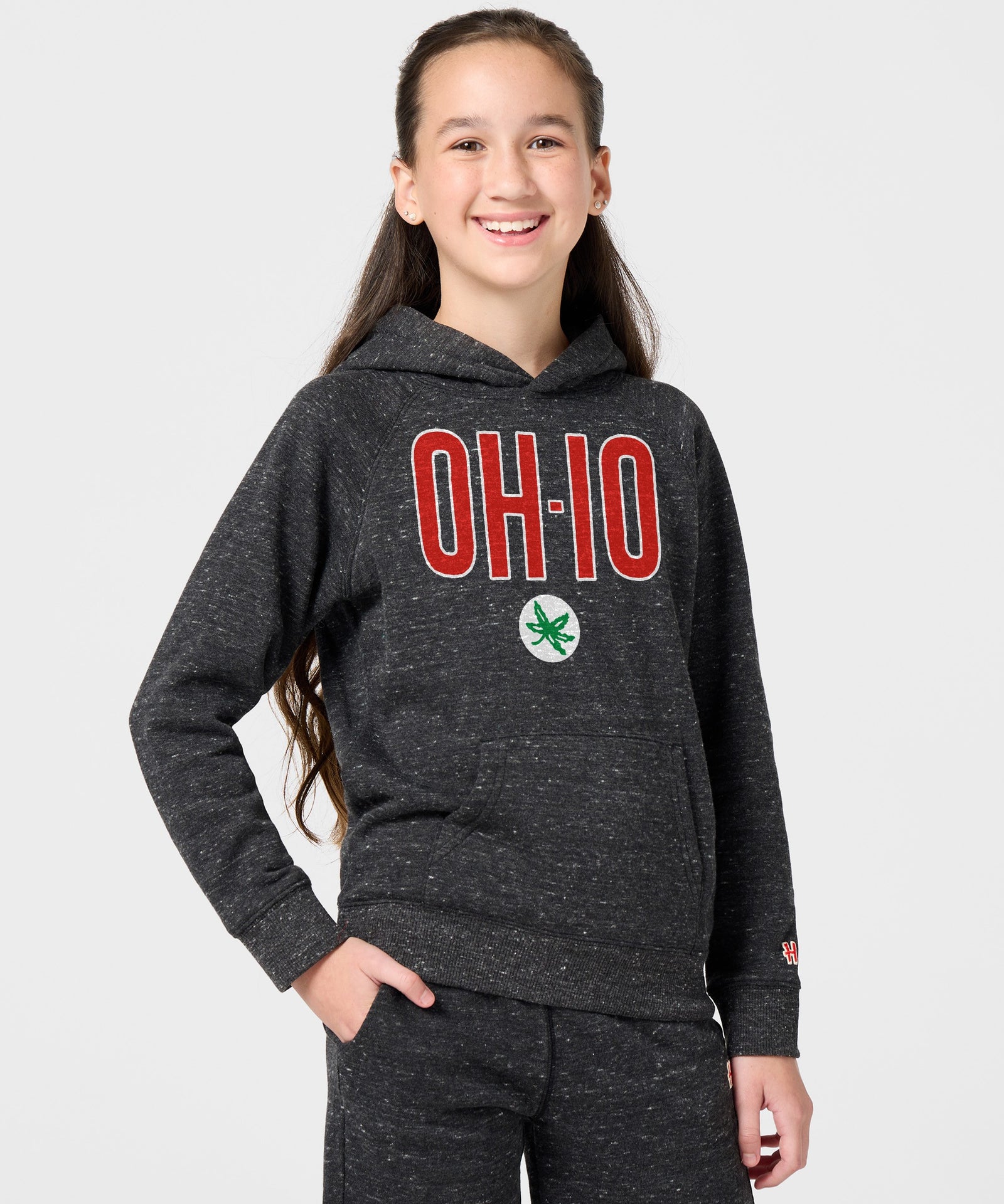 Youth Oh Io Buckeye Leaf Hoodie