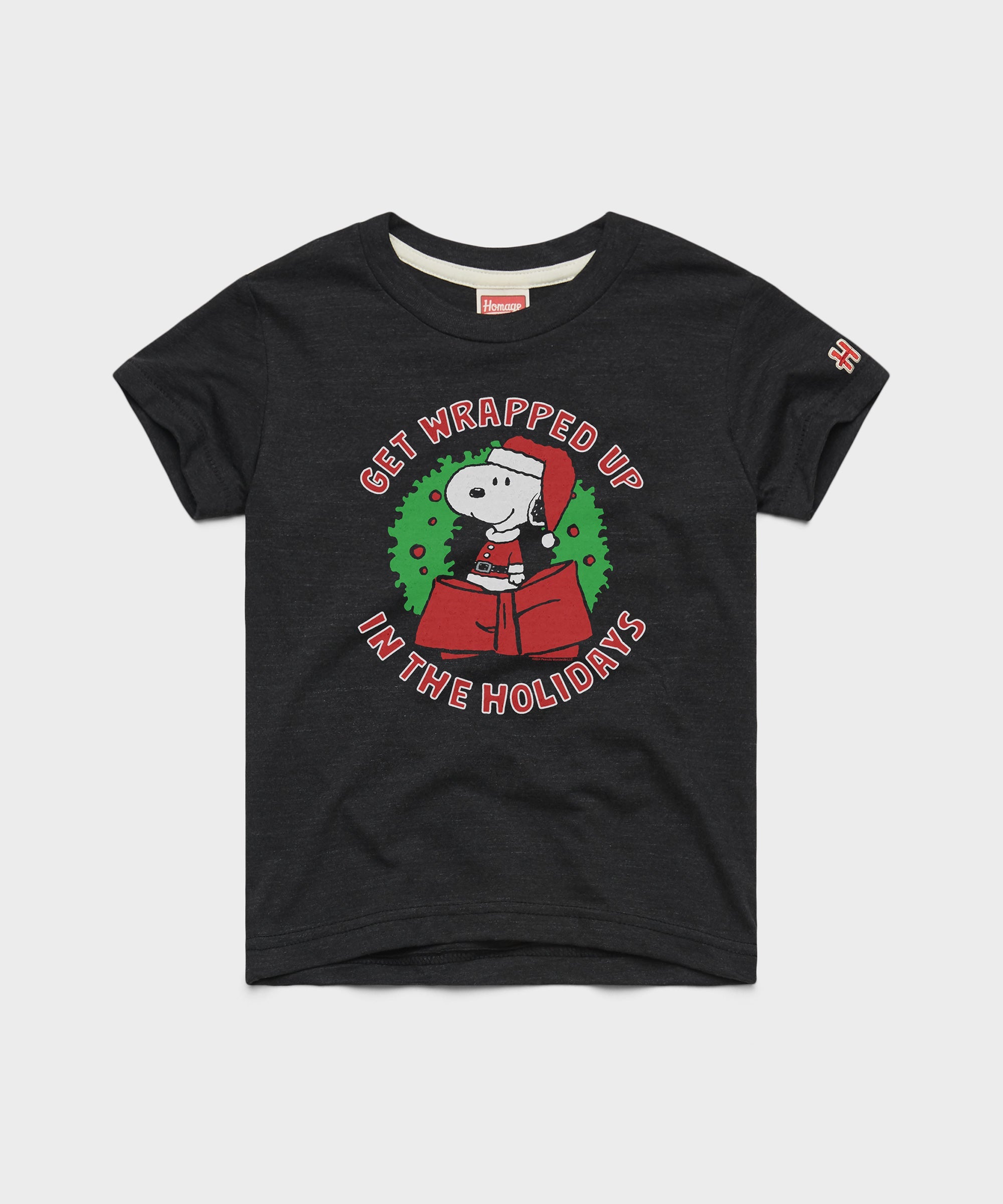 Youth Peanuts Snoopy Get Wrapped Up In The Holidays Charcoal