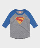 youth superman 2025 shield raglan