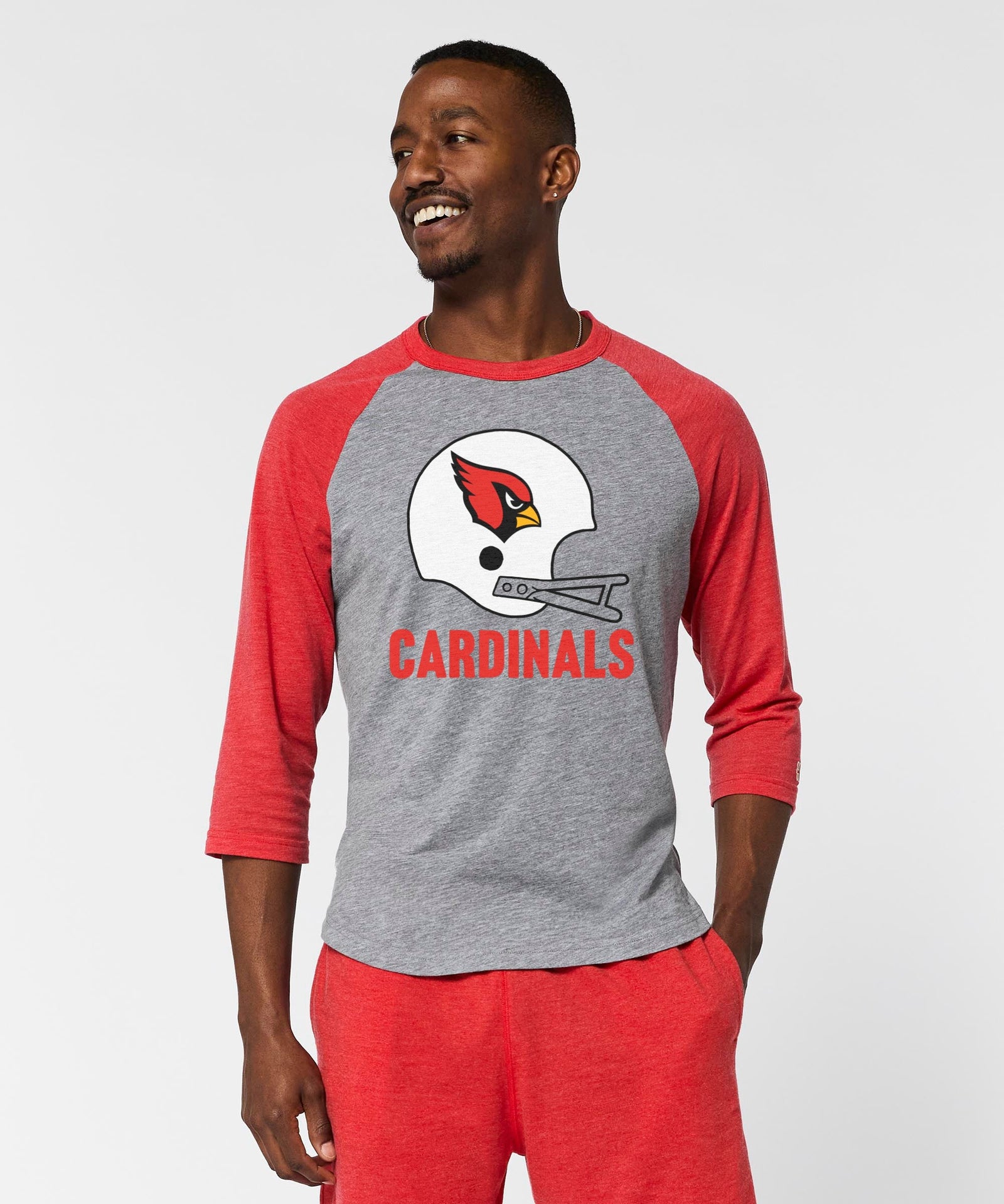 arizona cardinals big helmet raglan