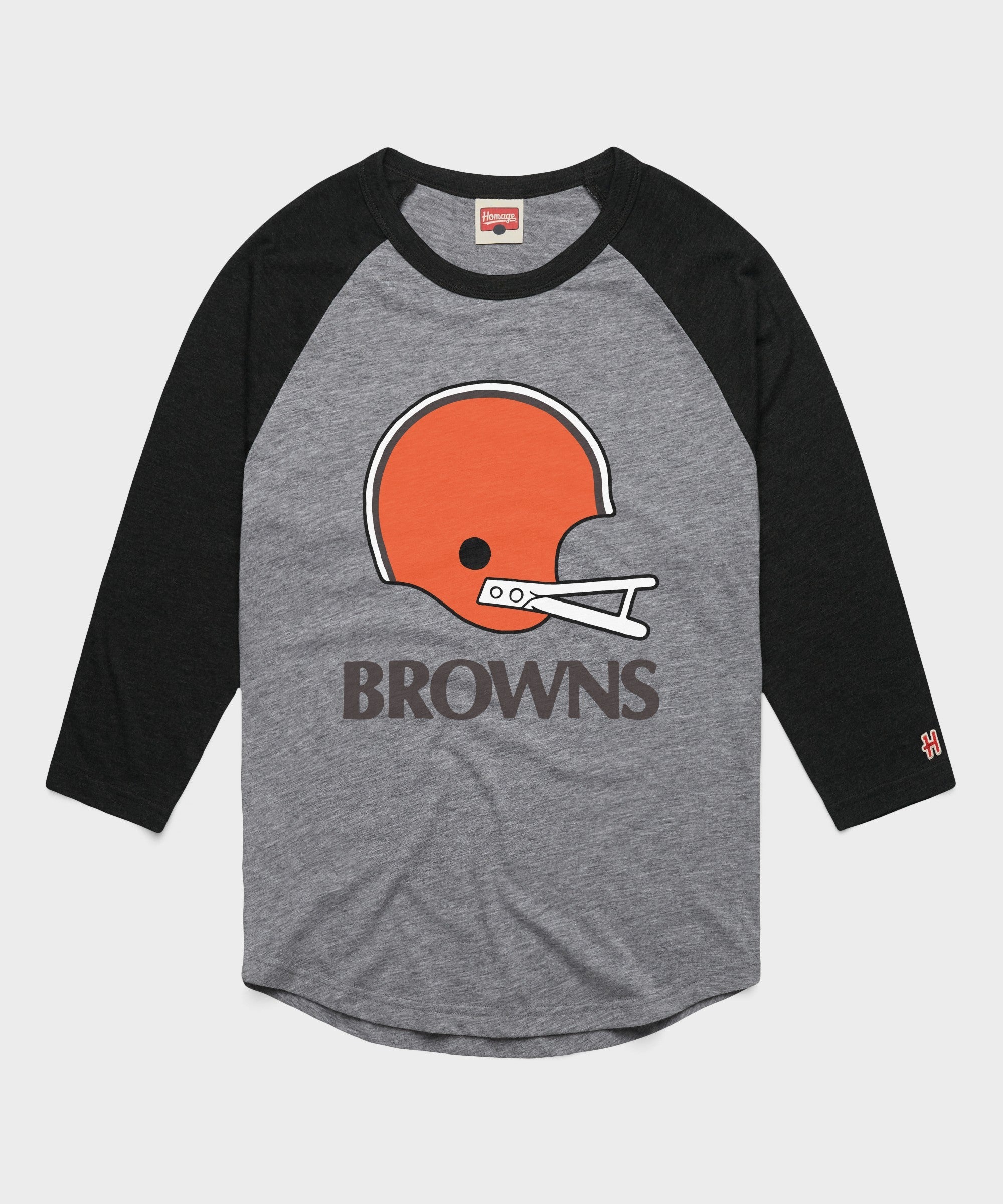 cleveland browns big helmet raglan