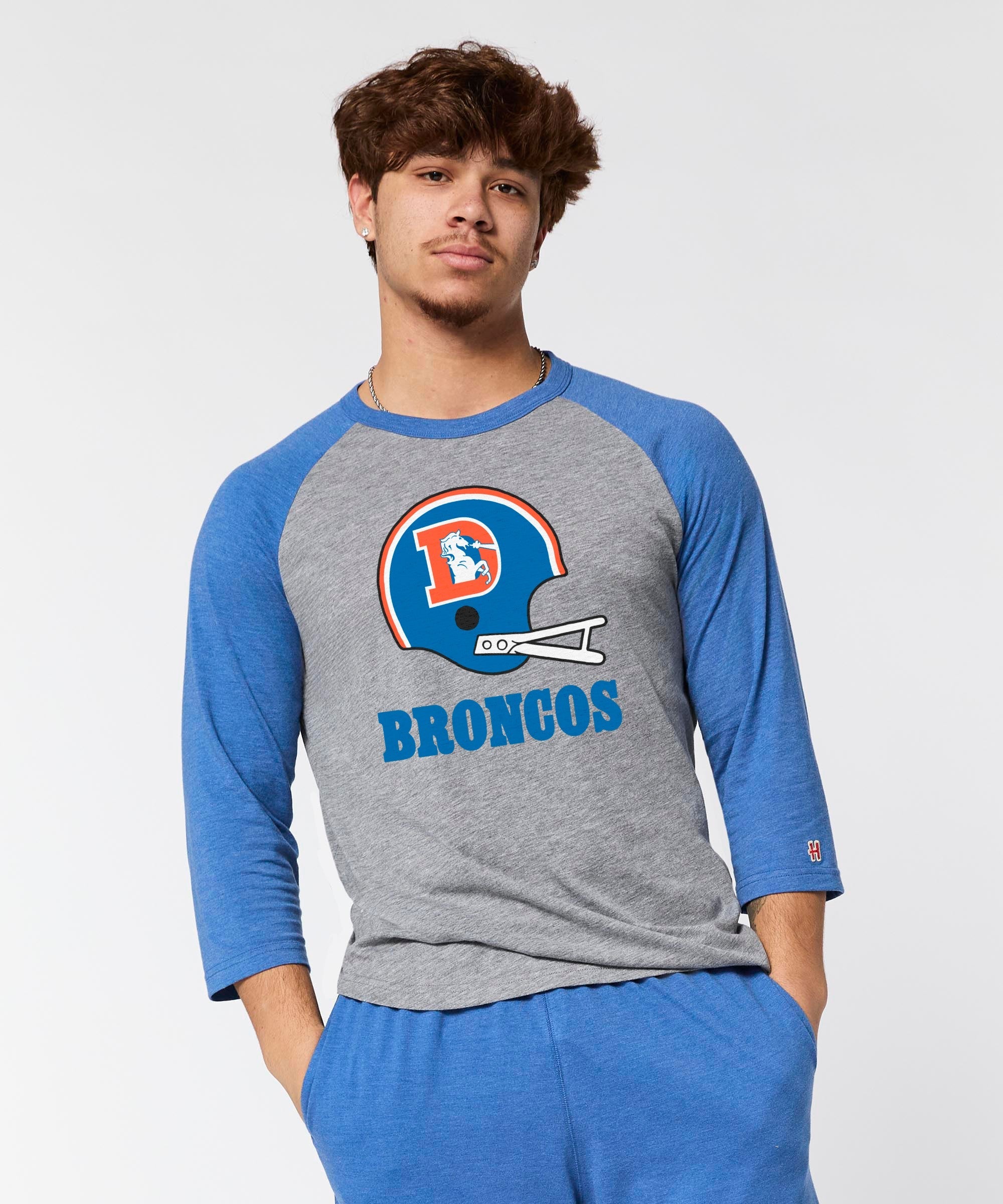 denver broncos big helmet raglan
